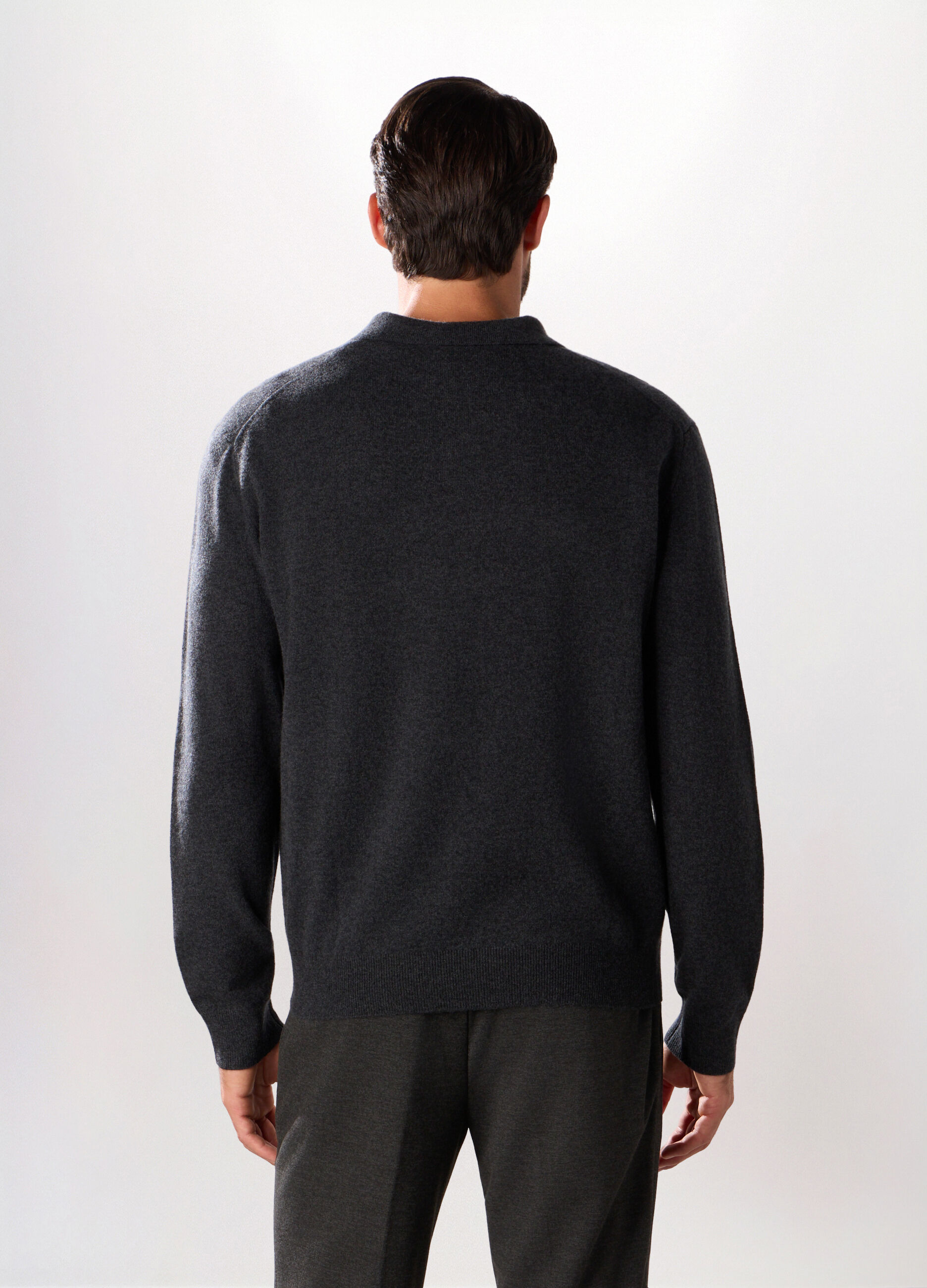 Polo a maniche lunghe in lambswool uomo_1