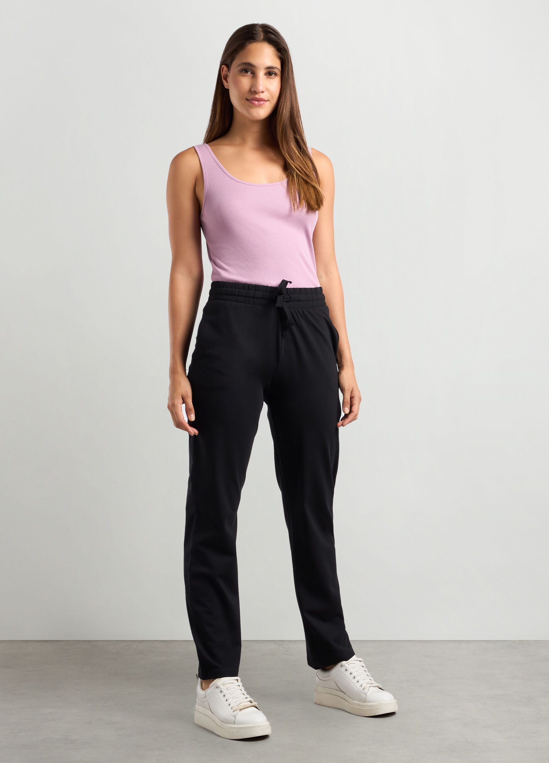 Jogger in jersey di cotone stretch donna_0