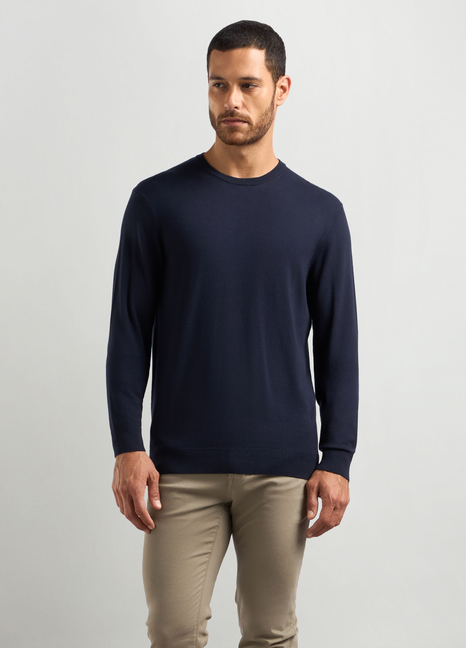 Maglione girocollo maglia rasata uomo_0
