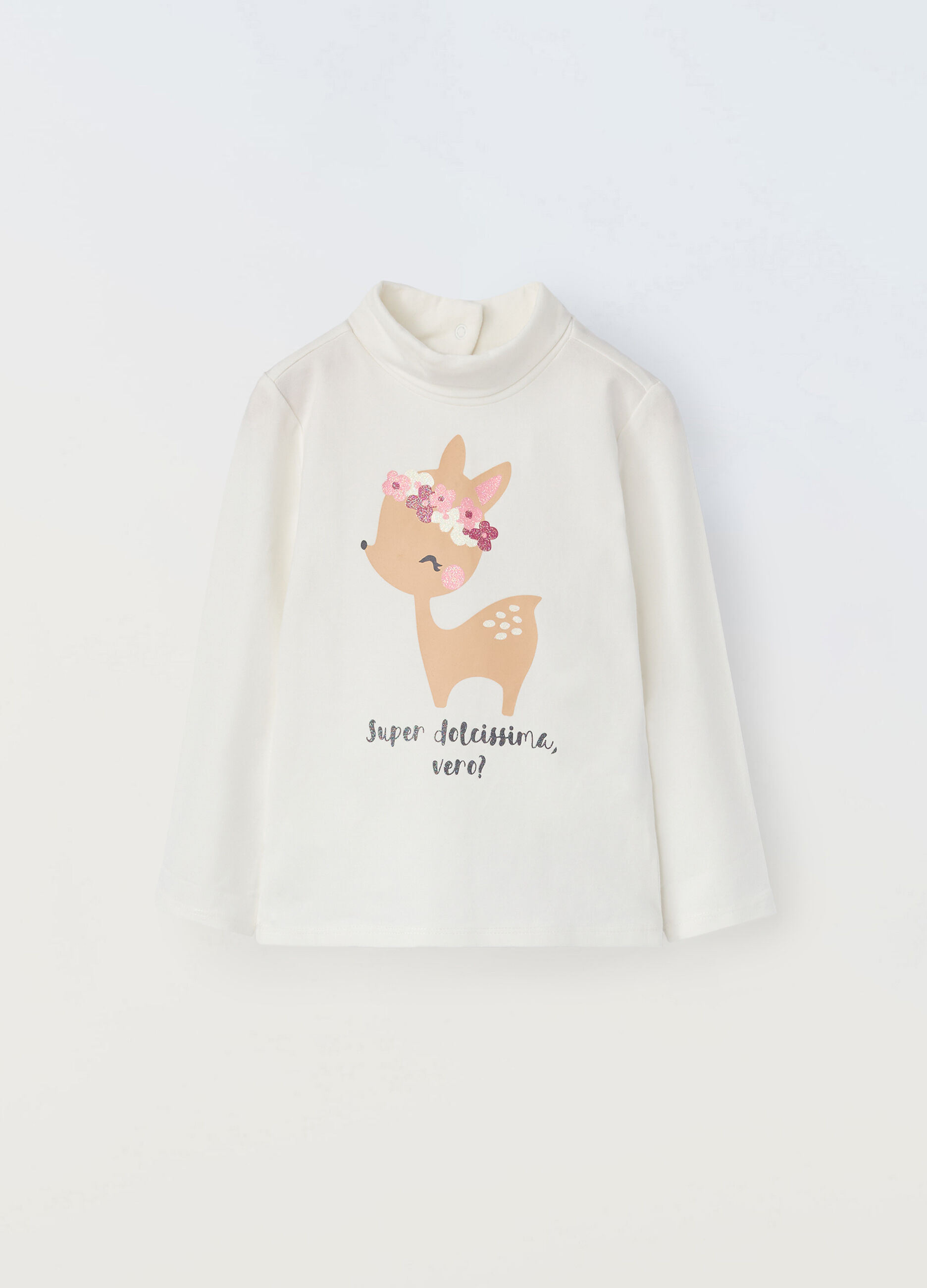 T-shirt in jersey di cotone stretch neonata_0