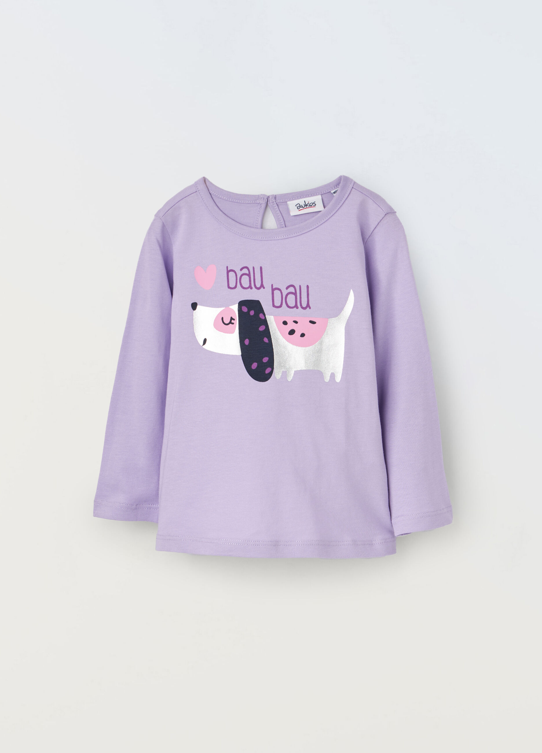 T-shirt a maniche lunghe in puro cotone neonata_0