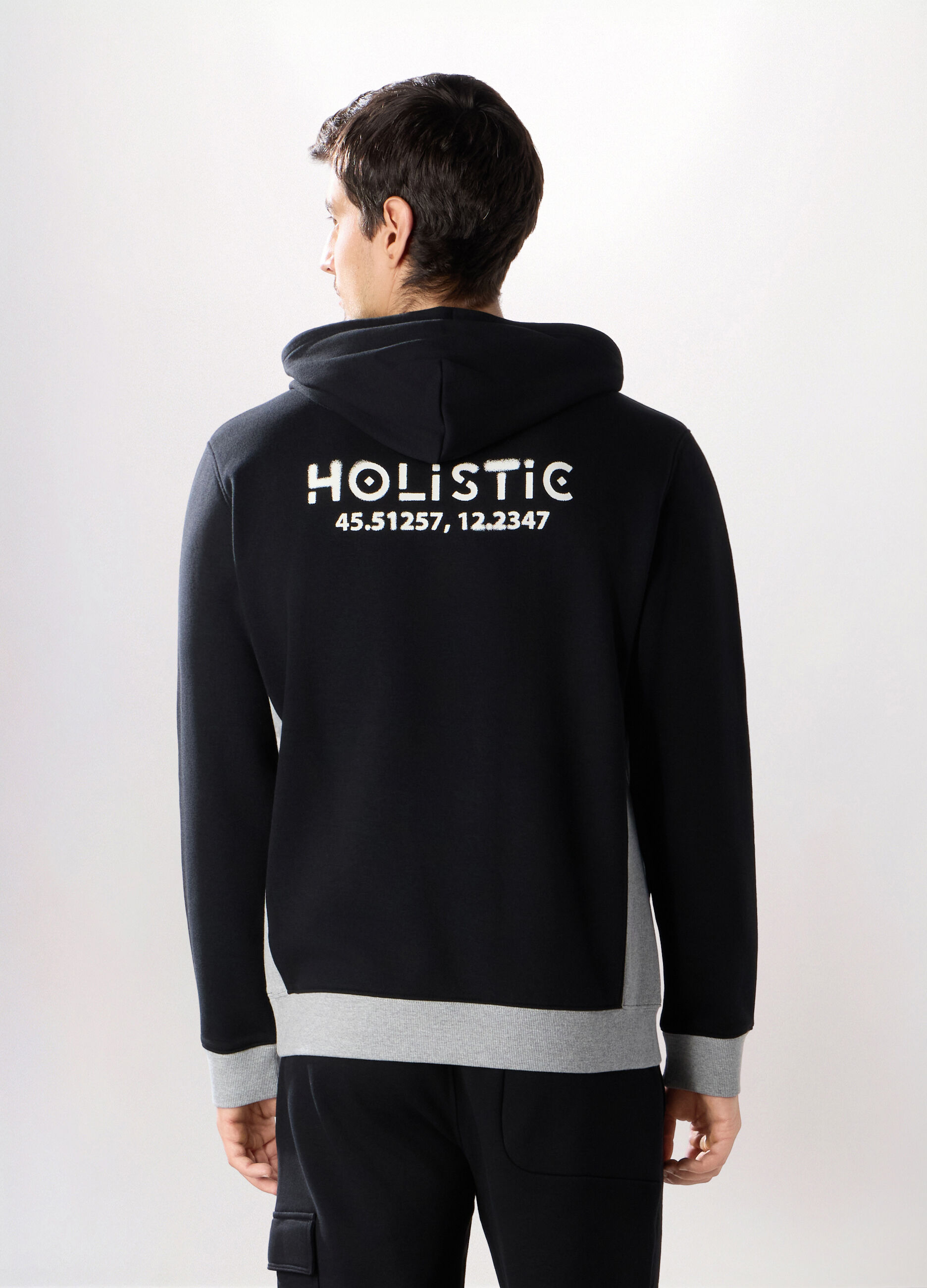 Felpa con cappuccio in misto cotone uomo_1