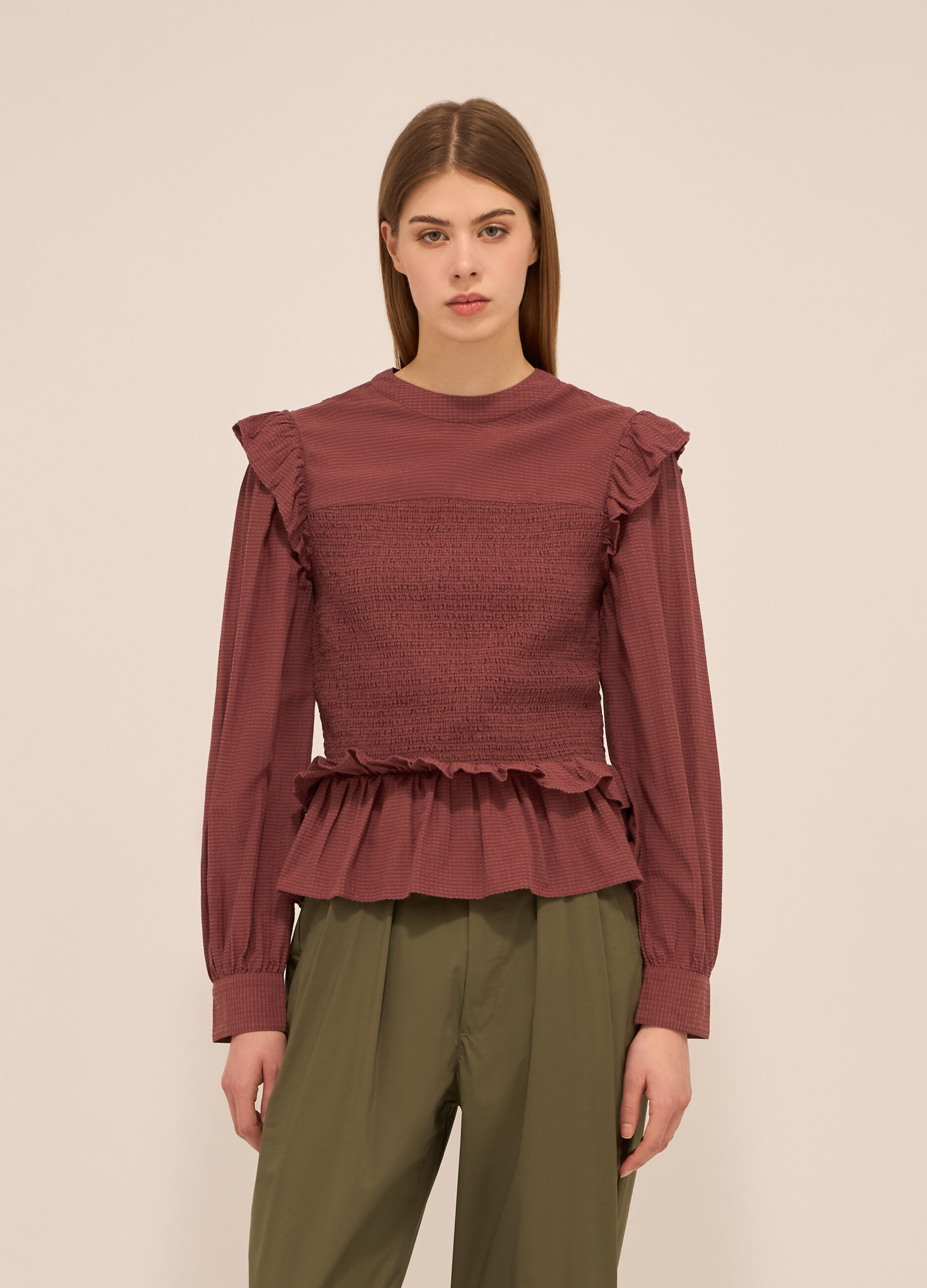 Blusa misto cotone donna_0