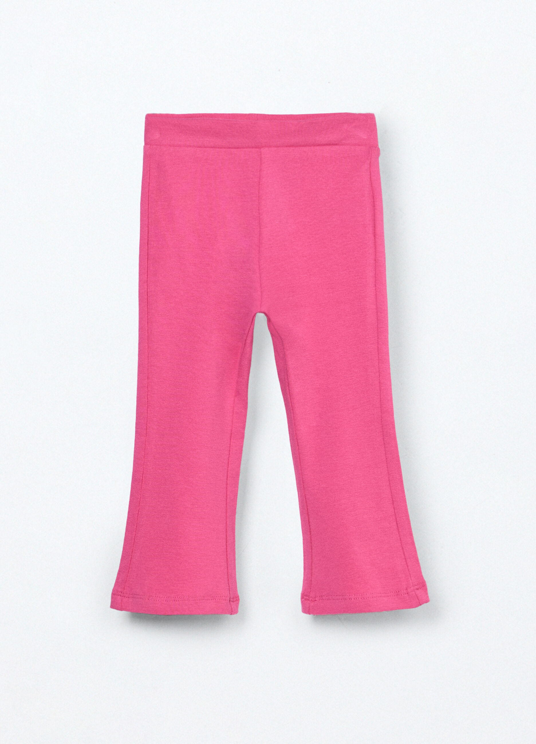 Leggings flare fit in jersey di cotone stretch neonata_0
