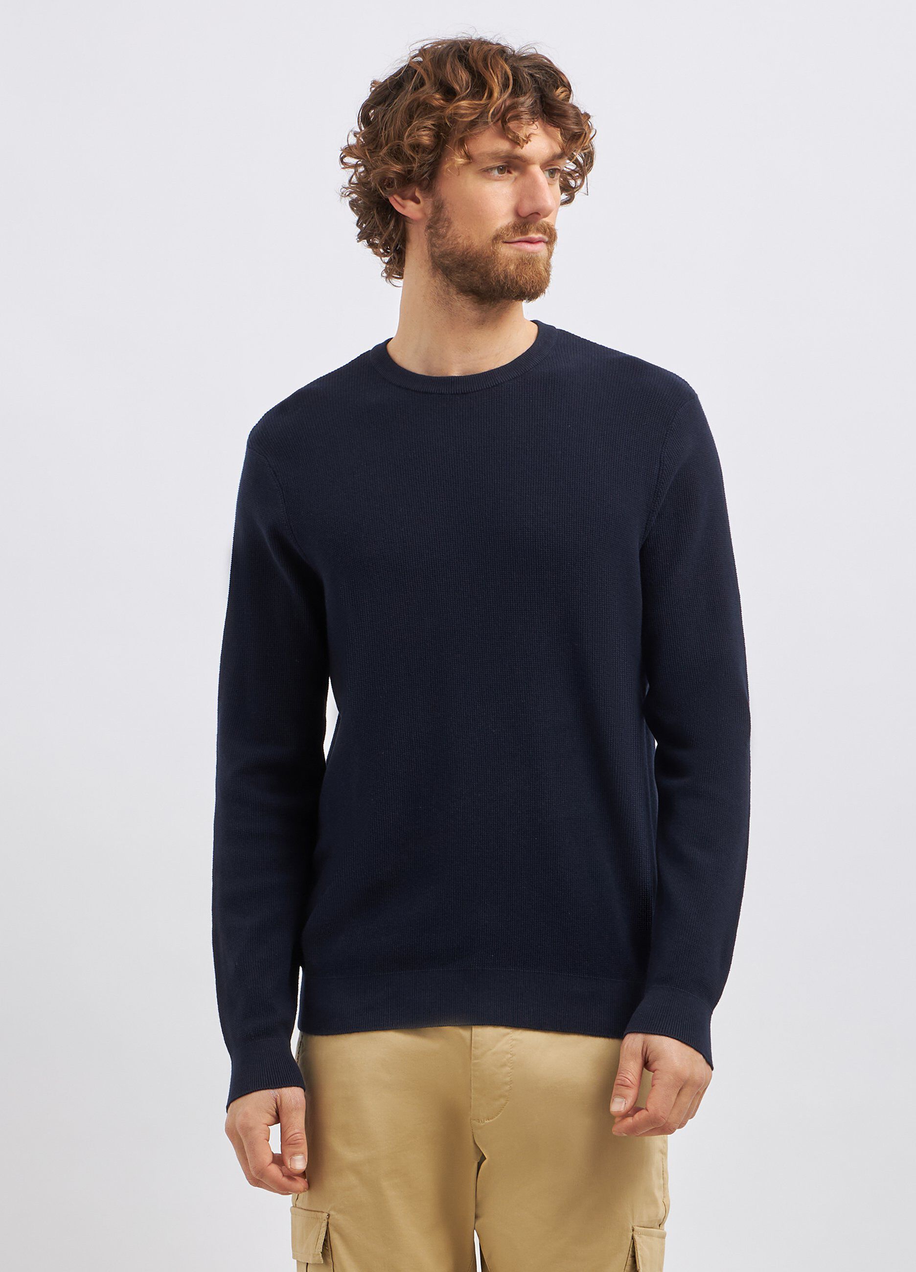 Girocollo tricot in puro cotone uomo_0
