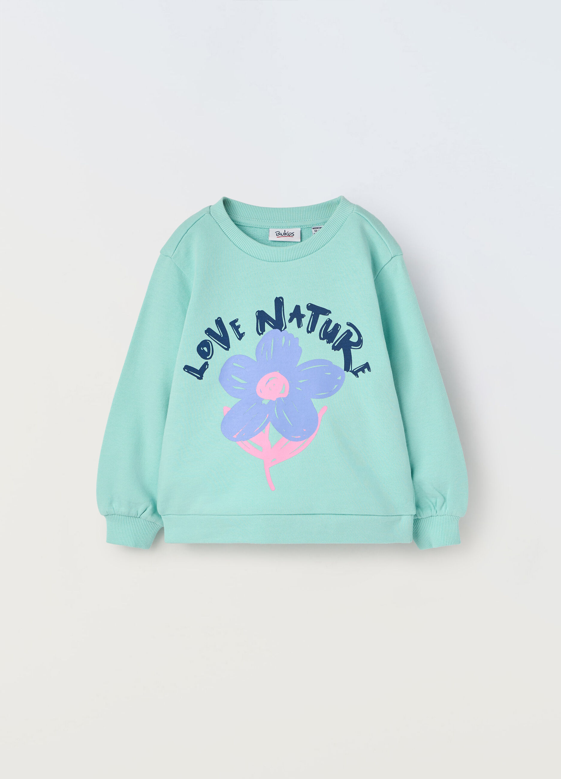 Felpa in puro cotone con stampa neonata_0