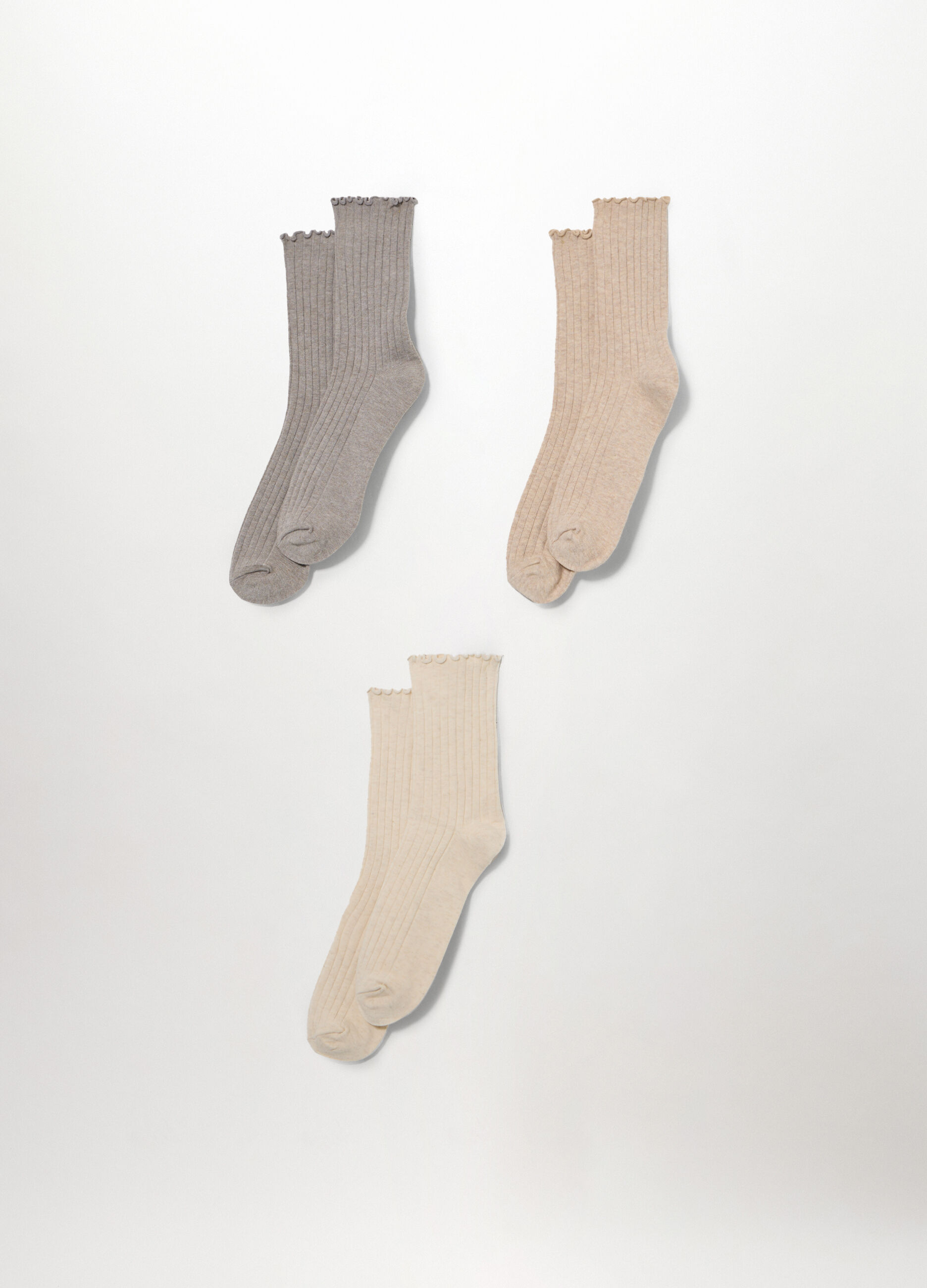 Pack 3 calze alla caviglia in costina donna_0
