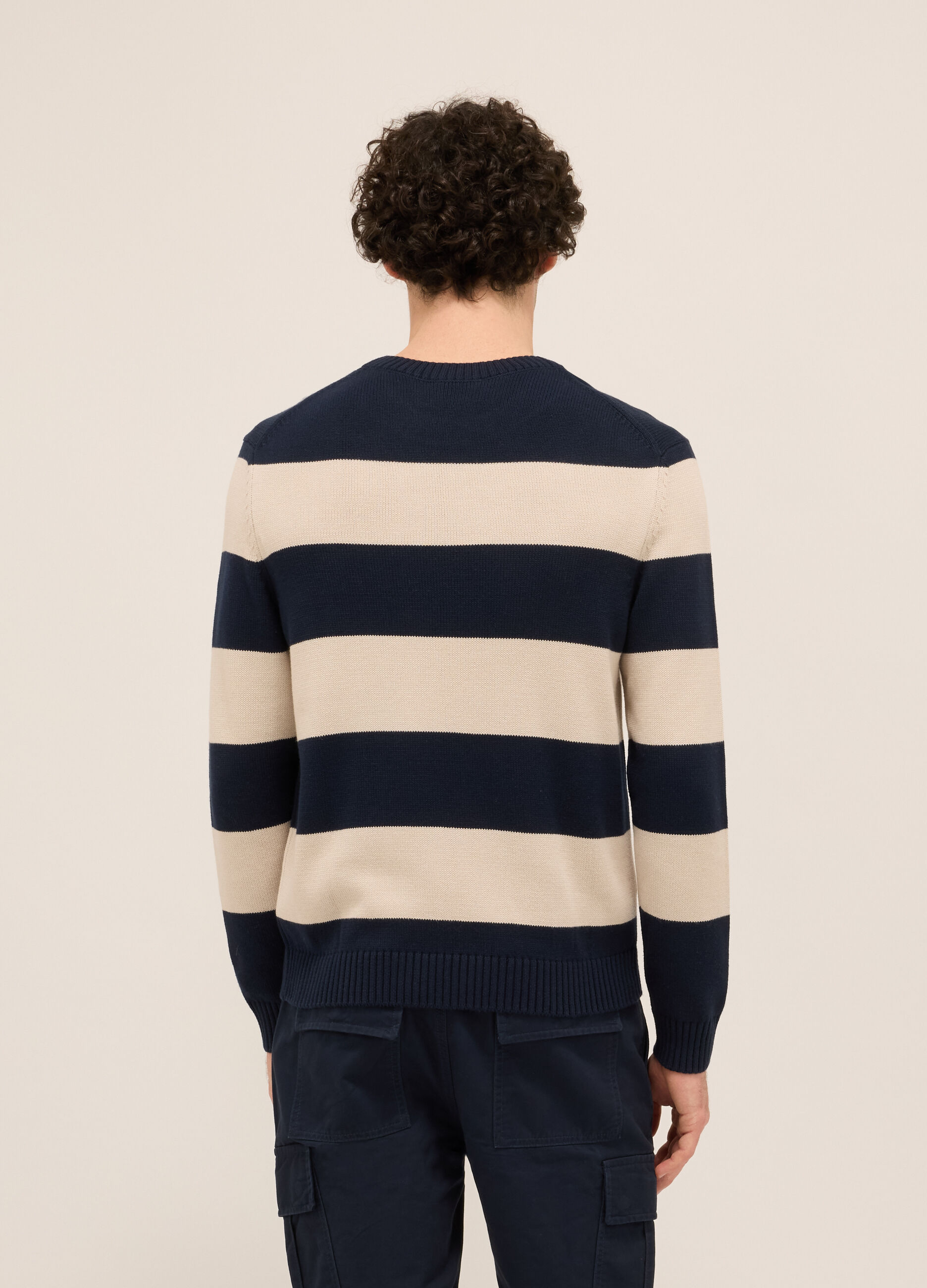 Maglione girocollo in misto cotone uomo_1