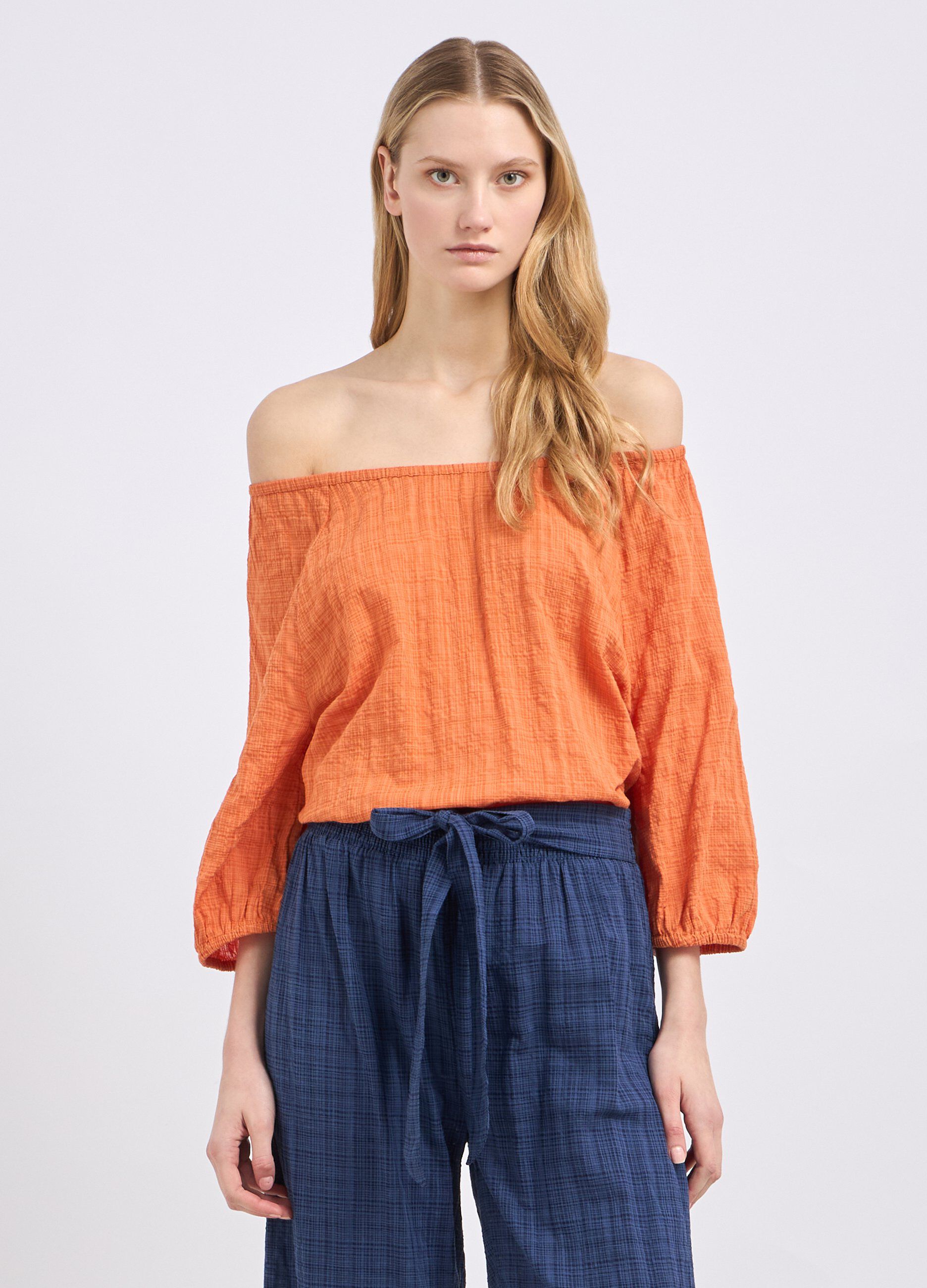 Blusa in misto cotone donna_0