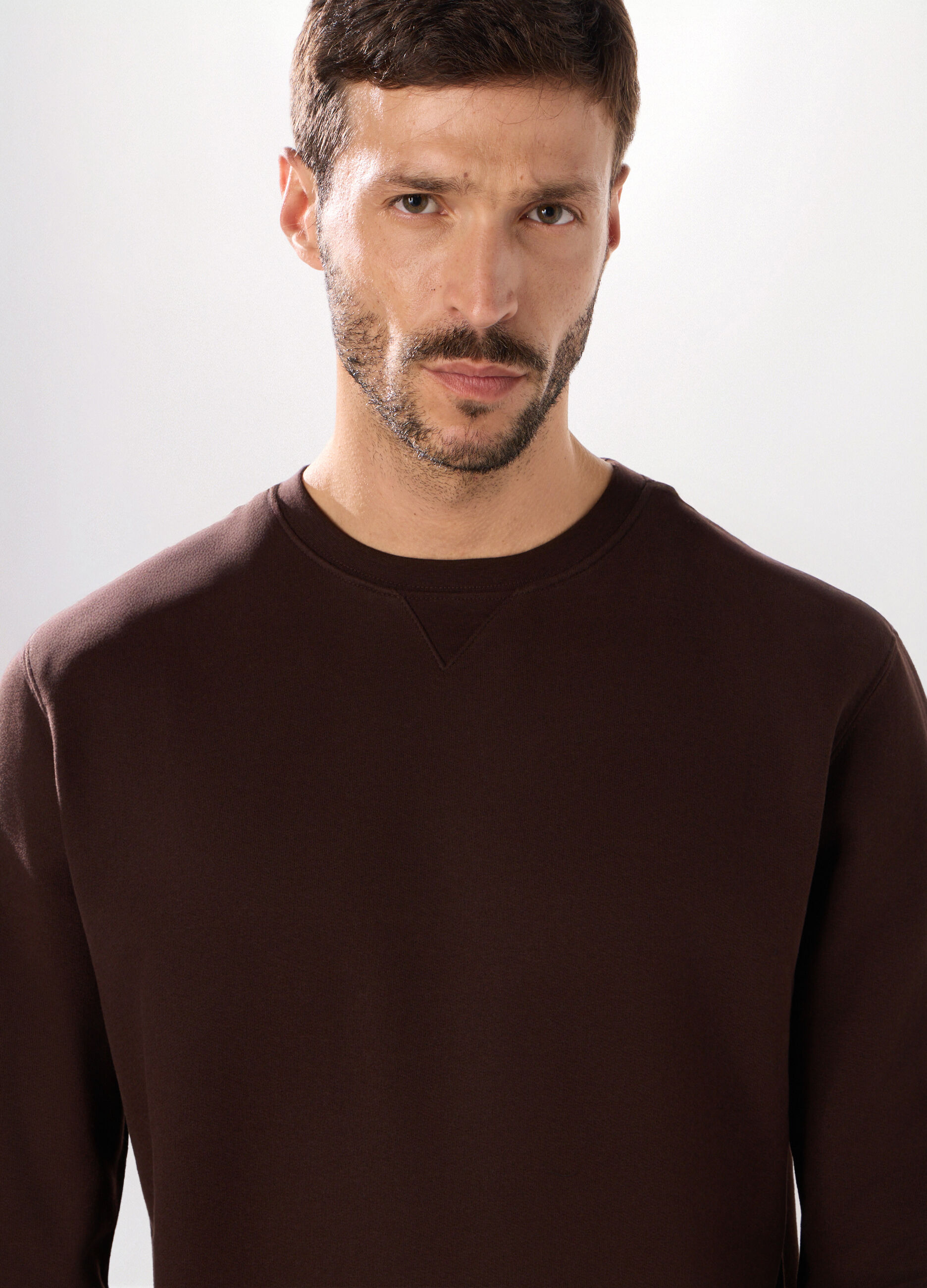 Felpa girocollo in puro cotone uomo_2