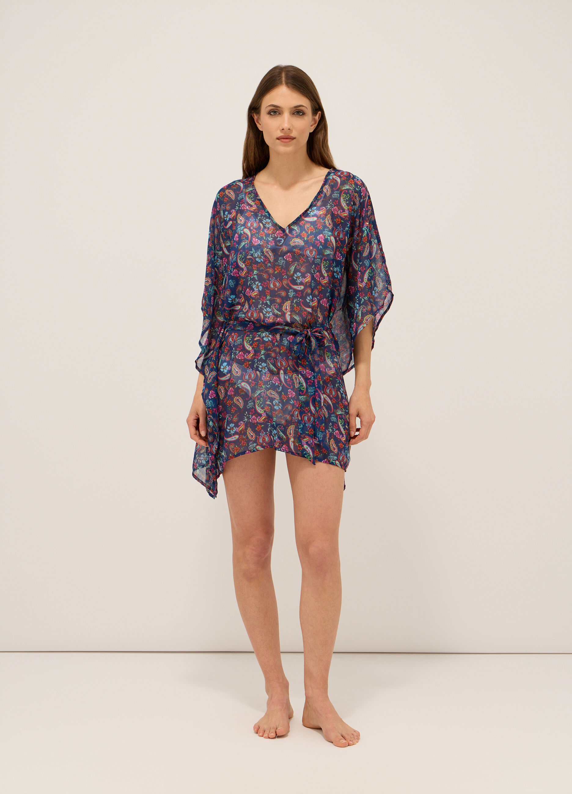 Abito da spiaggia caftano in chiffon donna_0