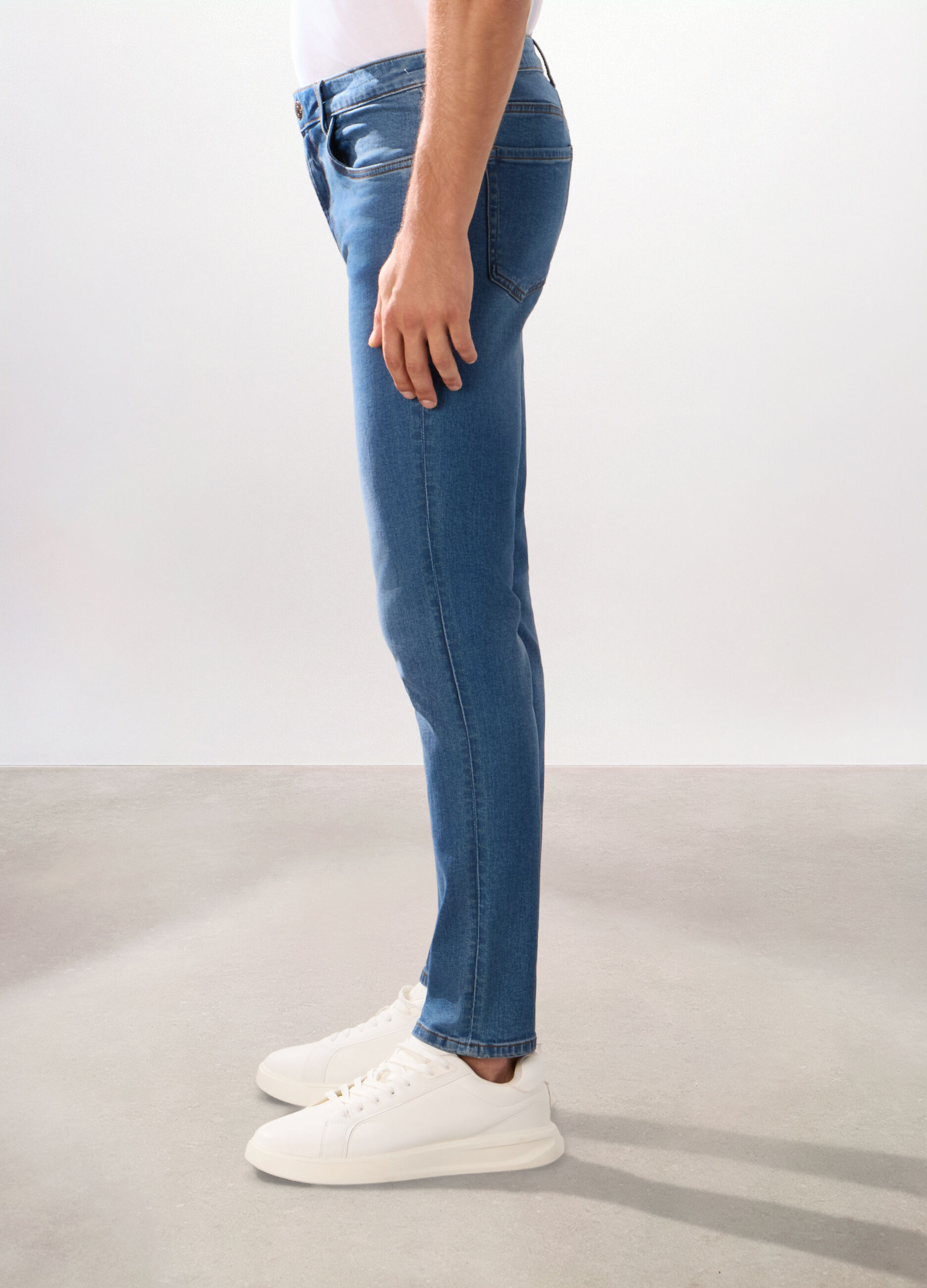 Jeans 5 tasche skinny in cotone stretch uomo_1