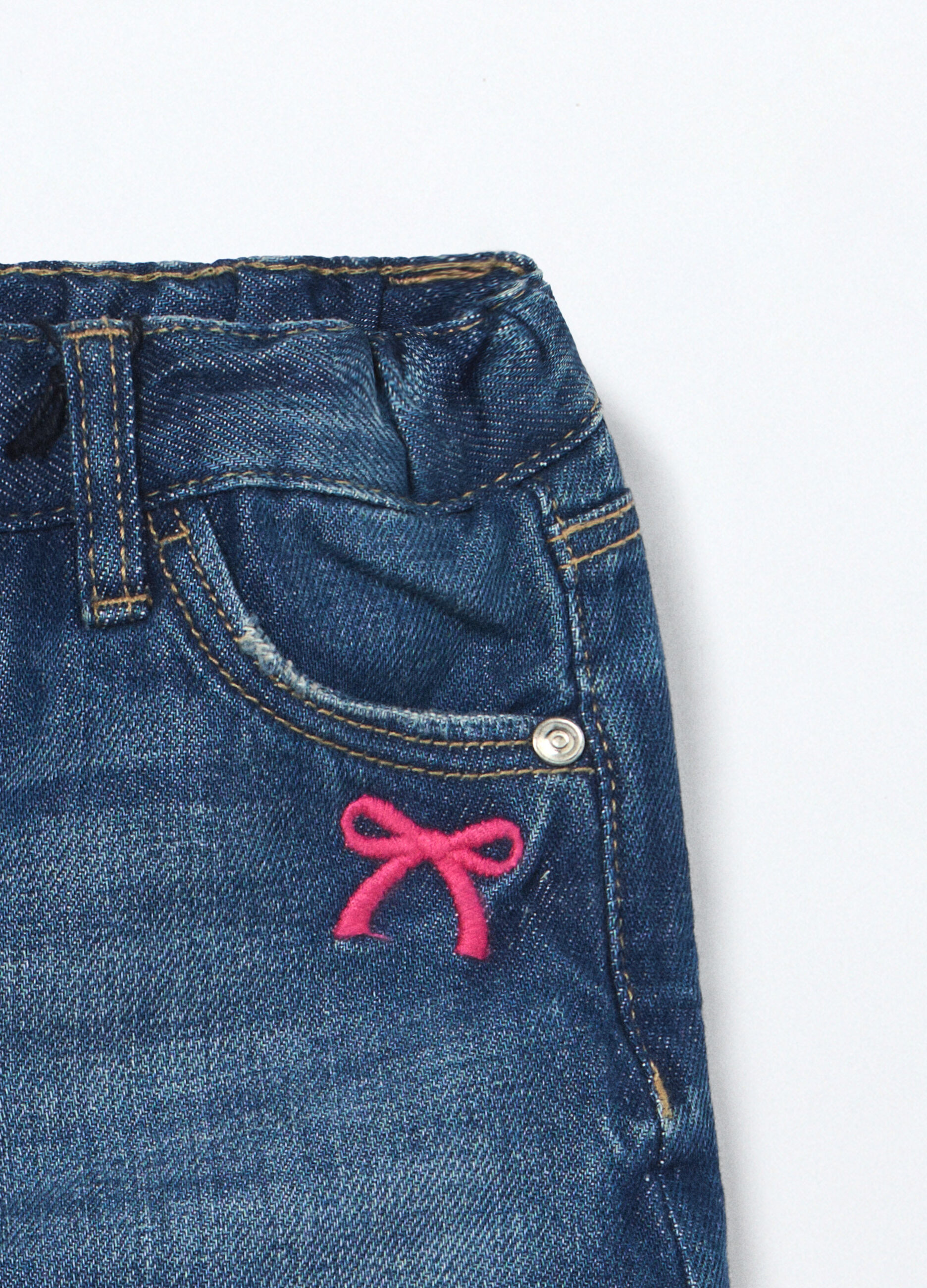 Gonna in denim di puro cotone neonata_2