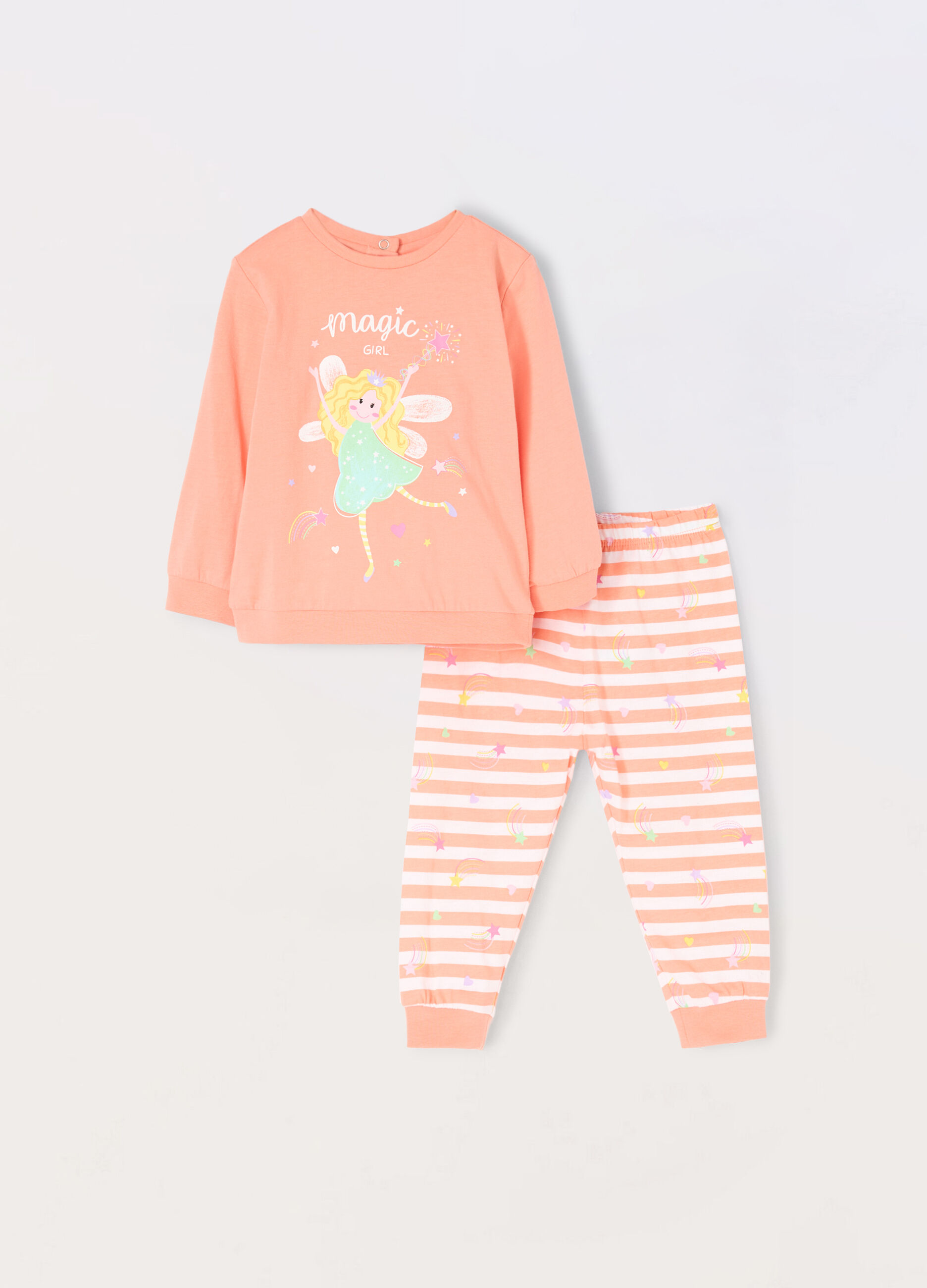 Set pigiama lungo in puro cotone neonata_0