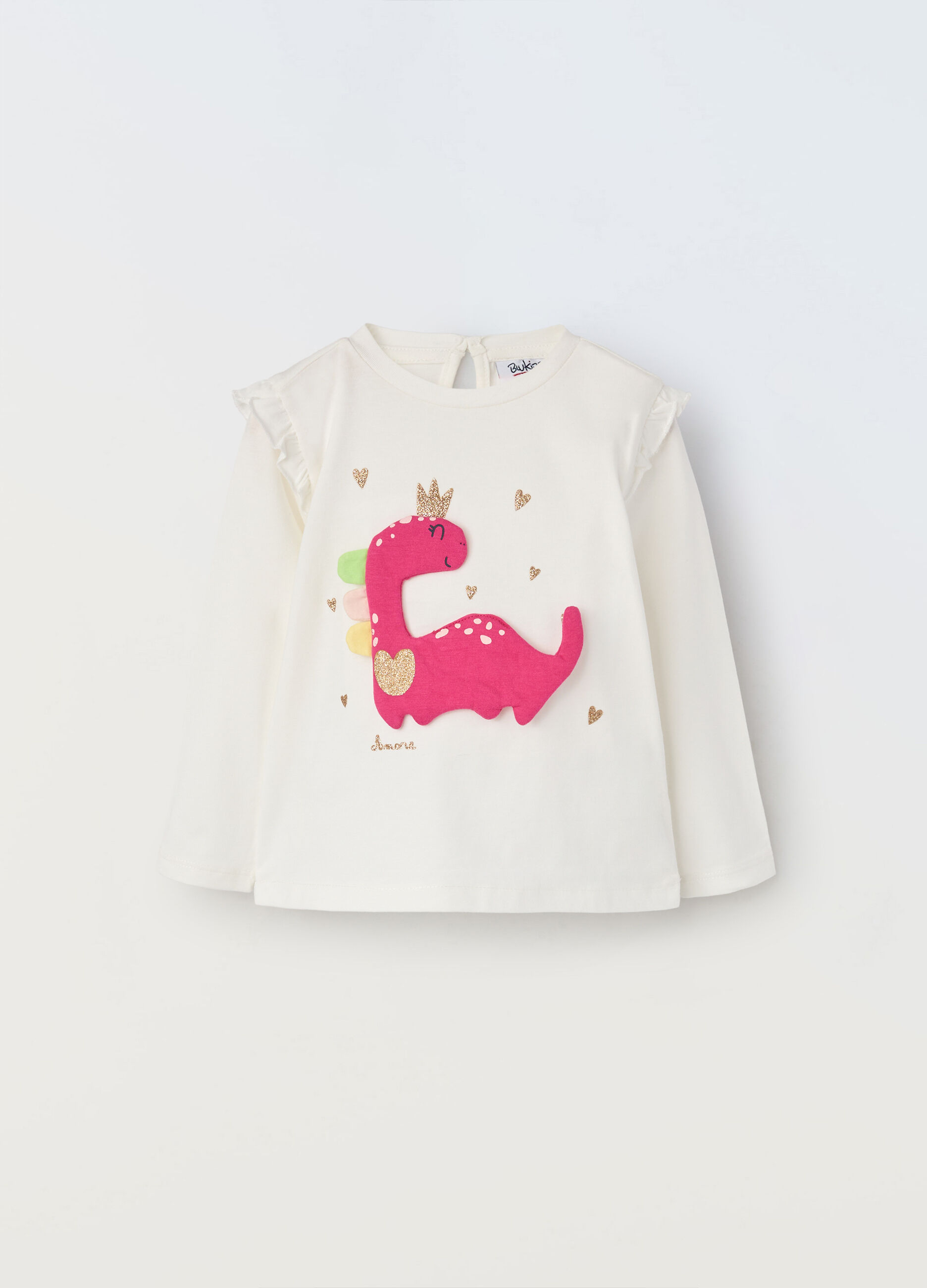 T-shirt in cotone stretch neonata_0