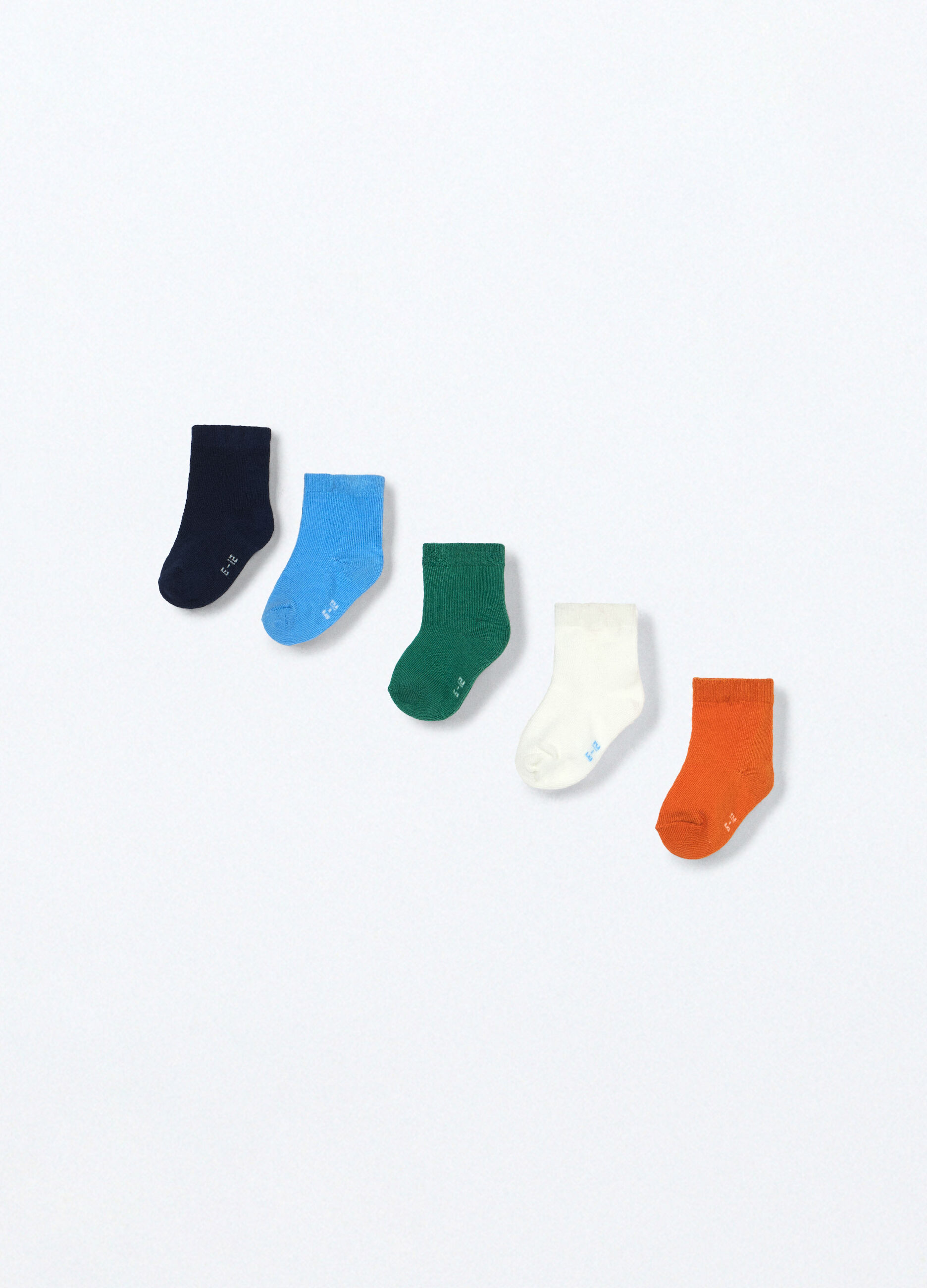 Pack 5 calze corte in misto cotone neonato_1