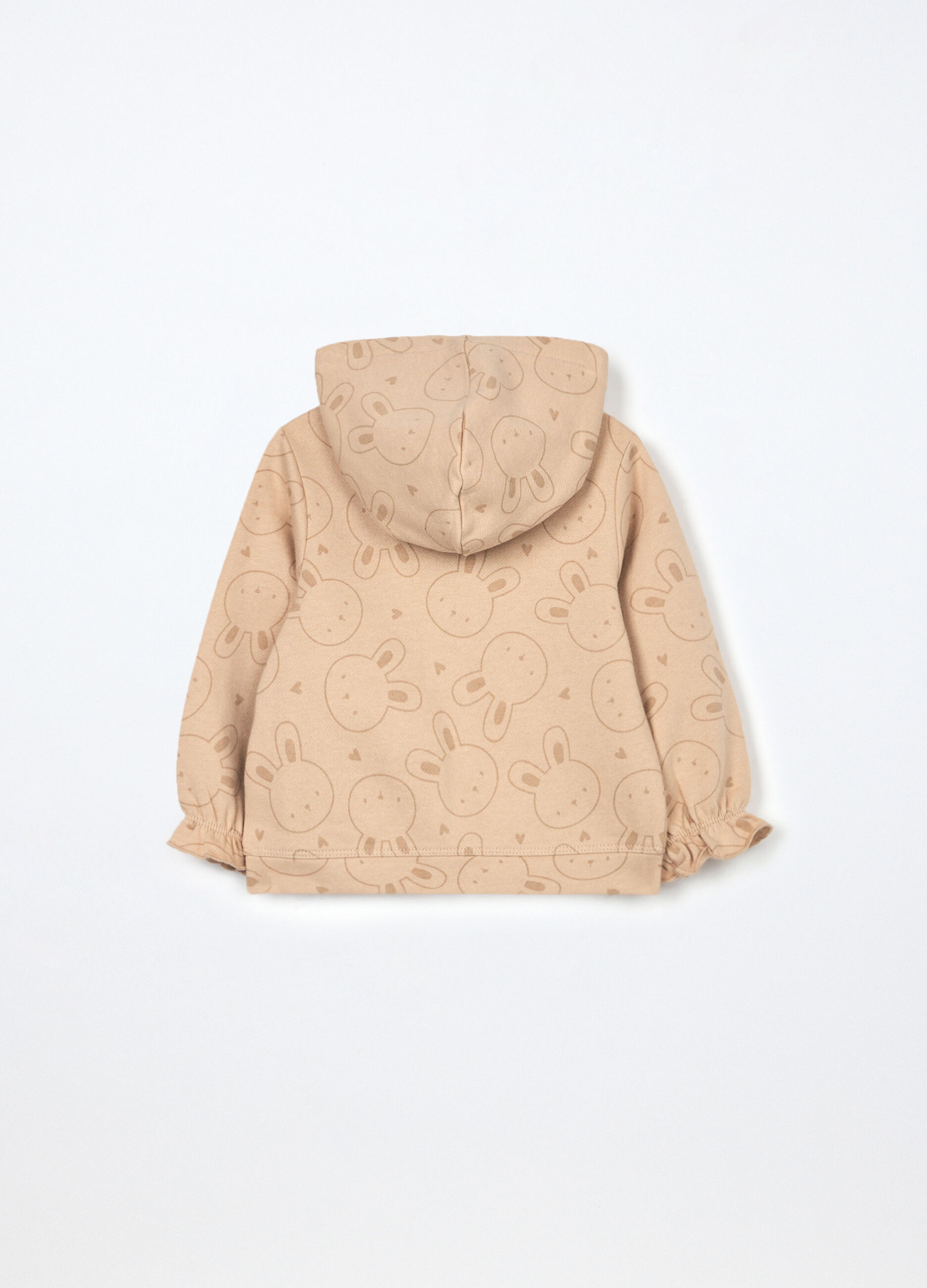 Felpa con cappuccio in puro cotone neonata_1