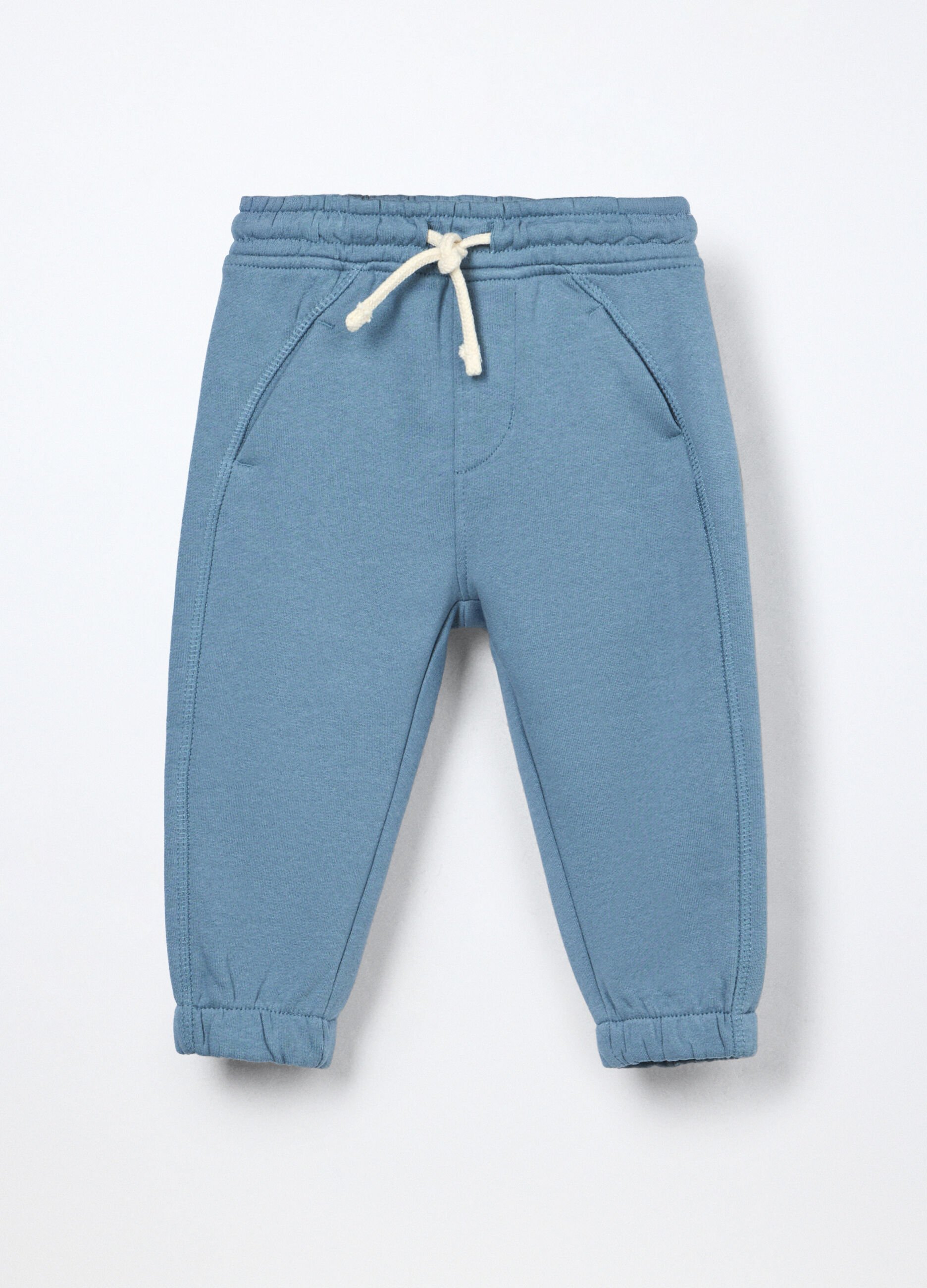 Jogger in french terry di puro cotone neonato_0