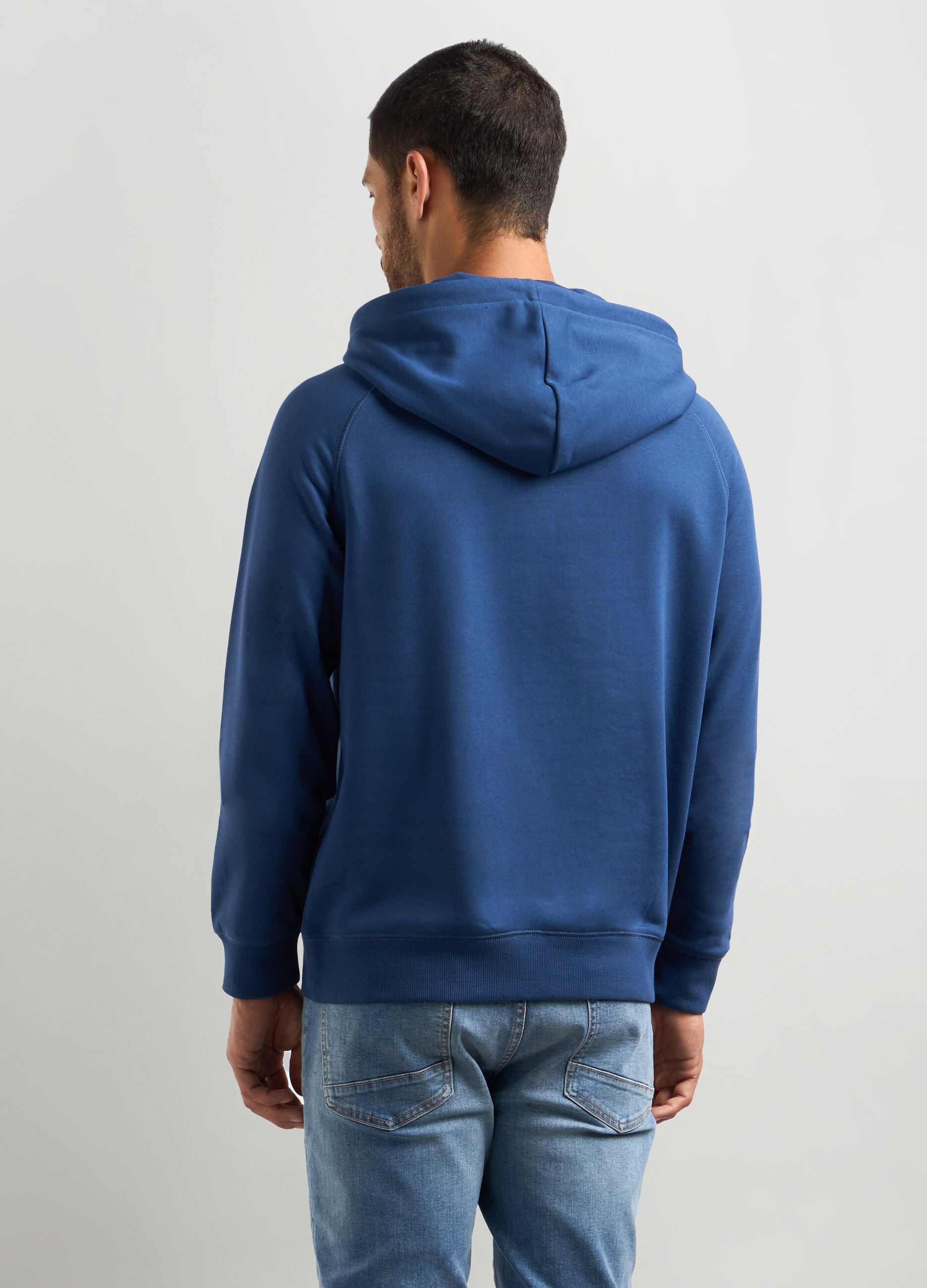 Felpa con cappuccio in misto cotone uomo _1