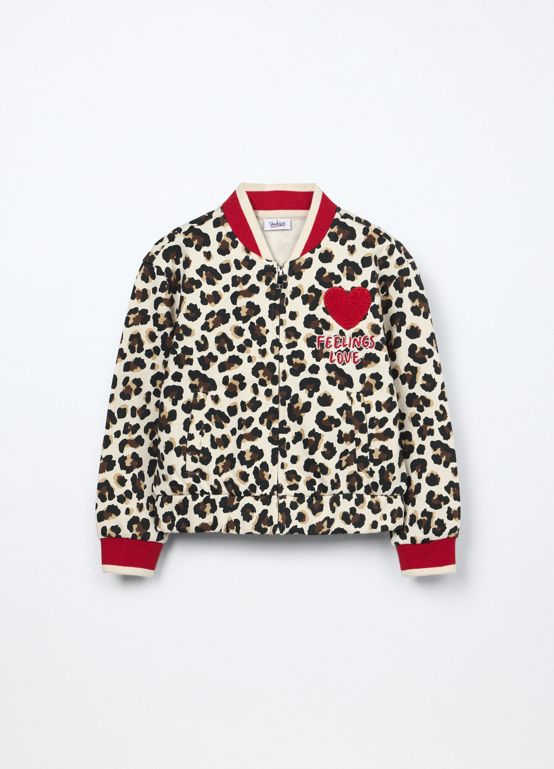 Felpa animalier misto cotone bambina_0