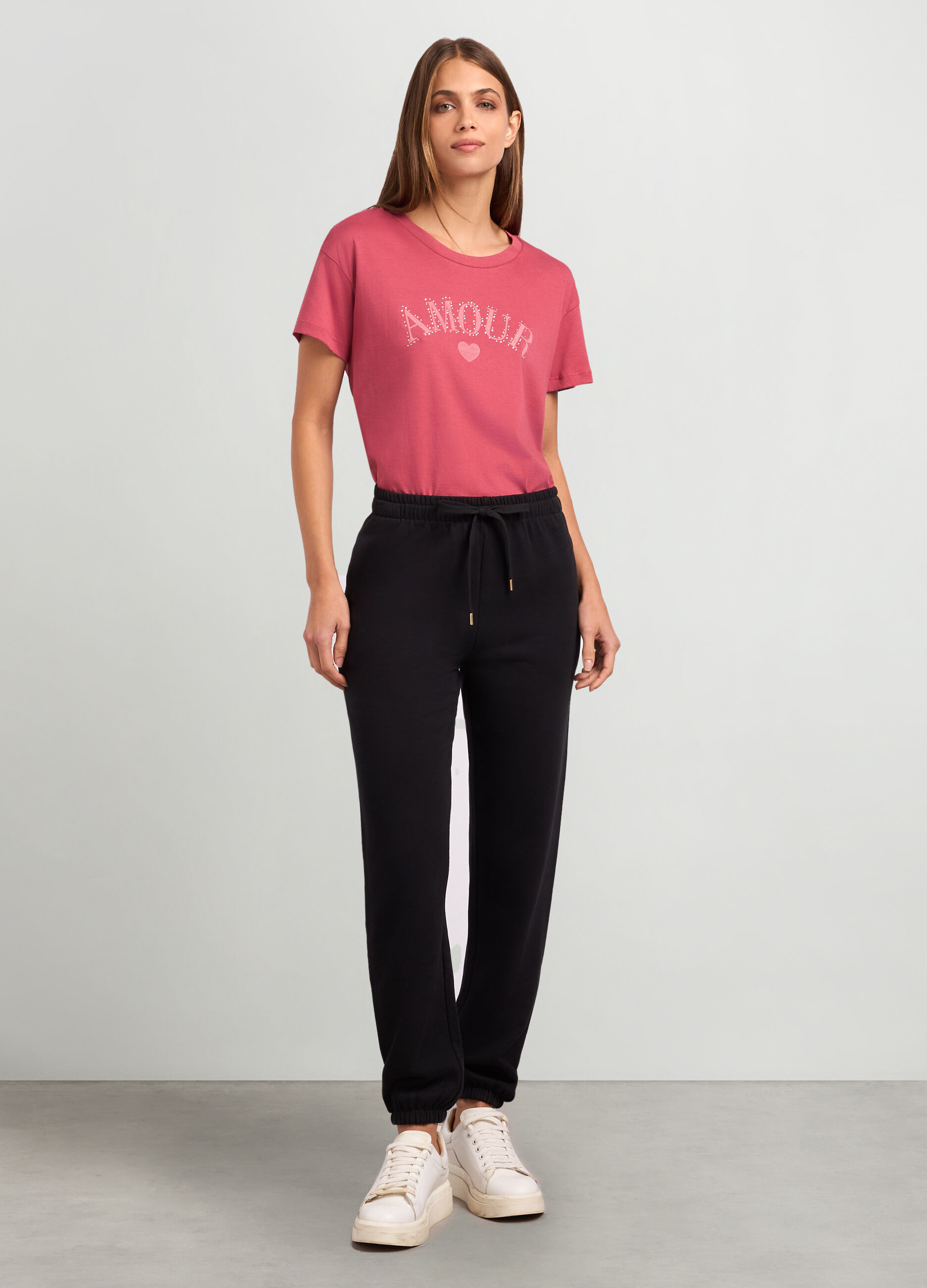 Joggers in felpa di puro cotone donna_0