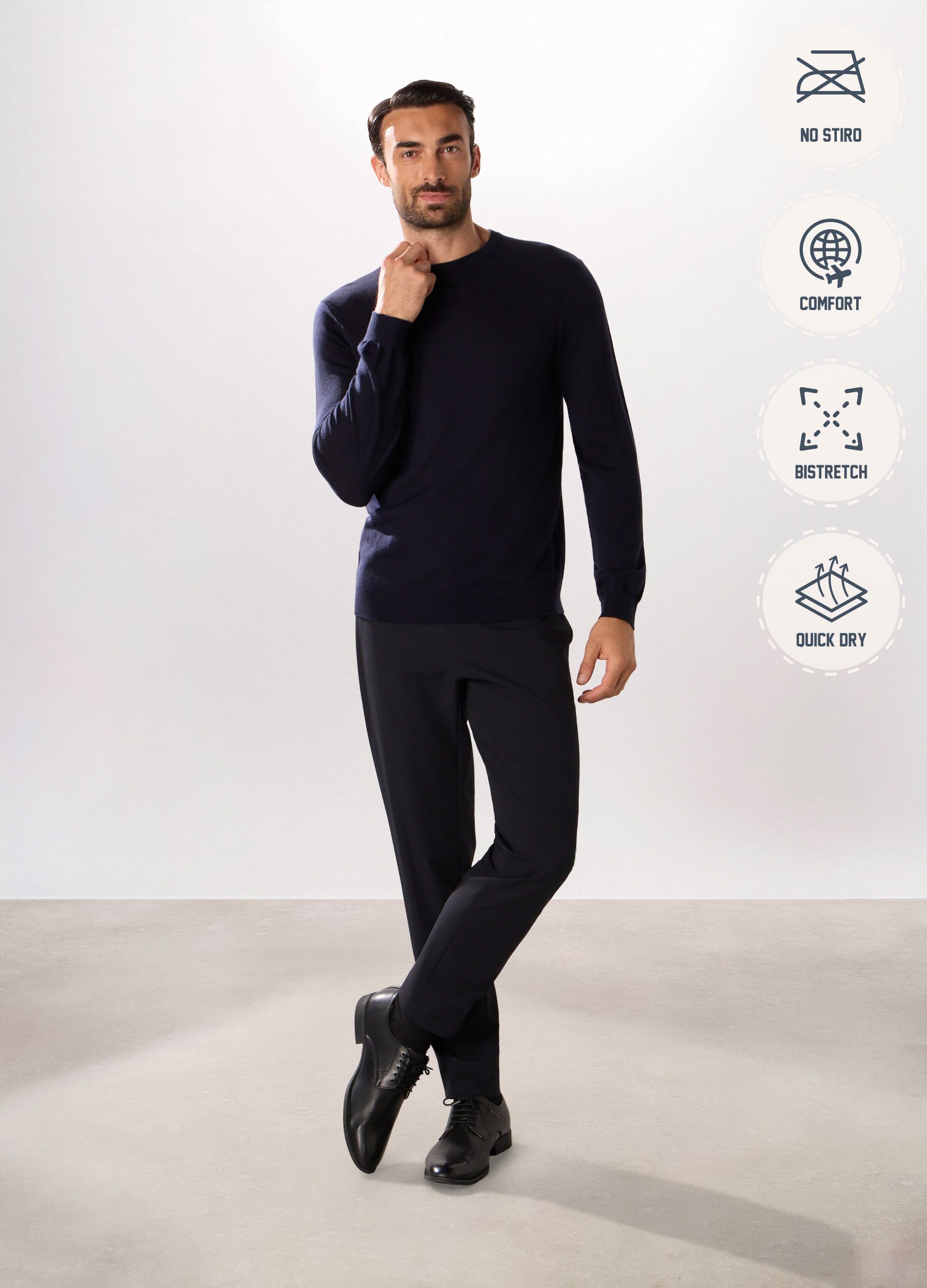 Maglione girocollo in lana merino uomo_0