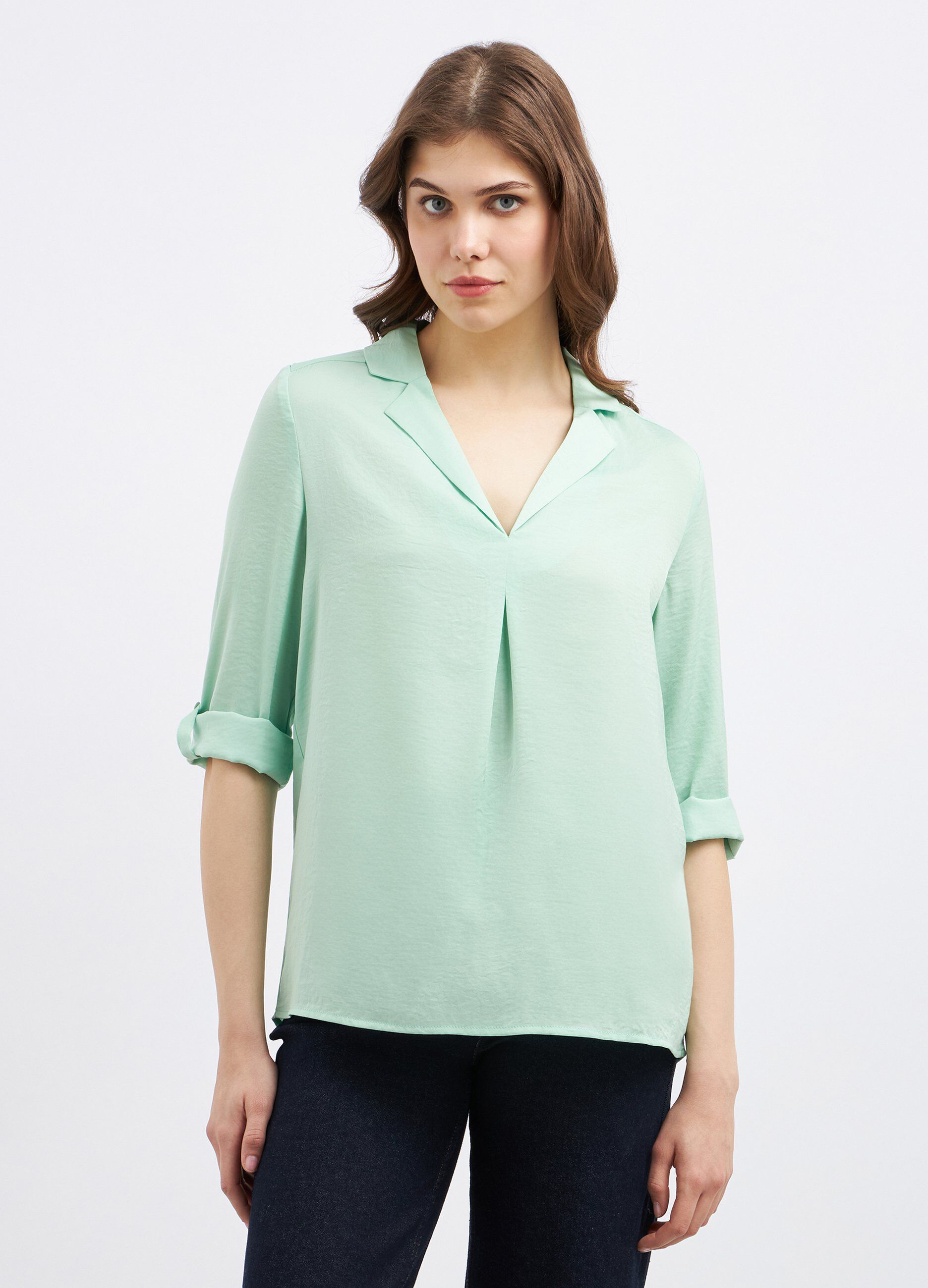 Blusa con scollo a V donna_0