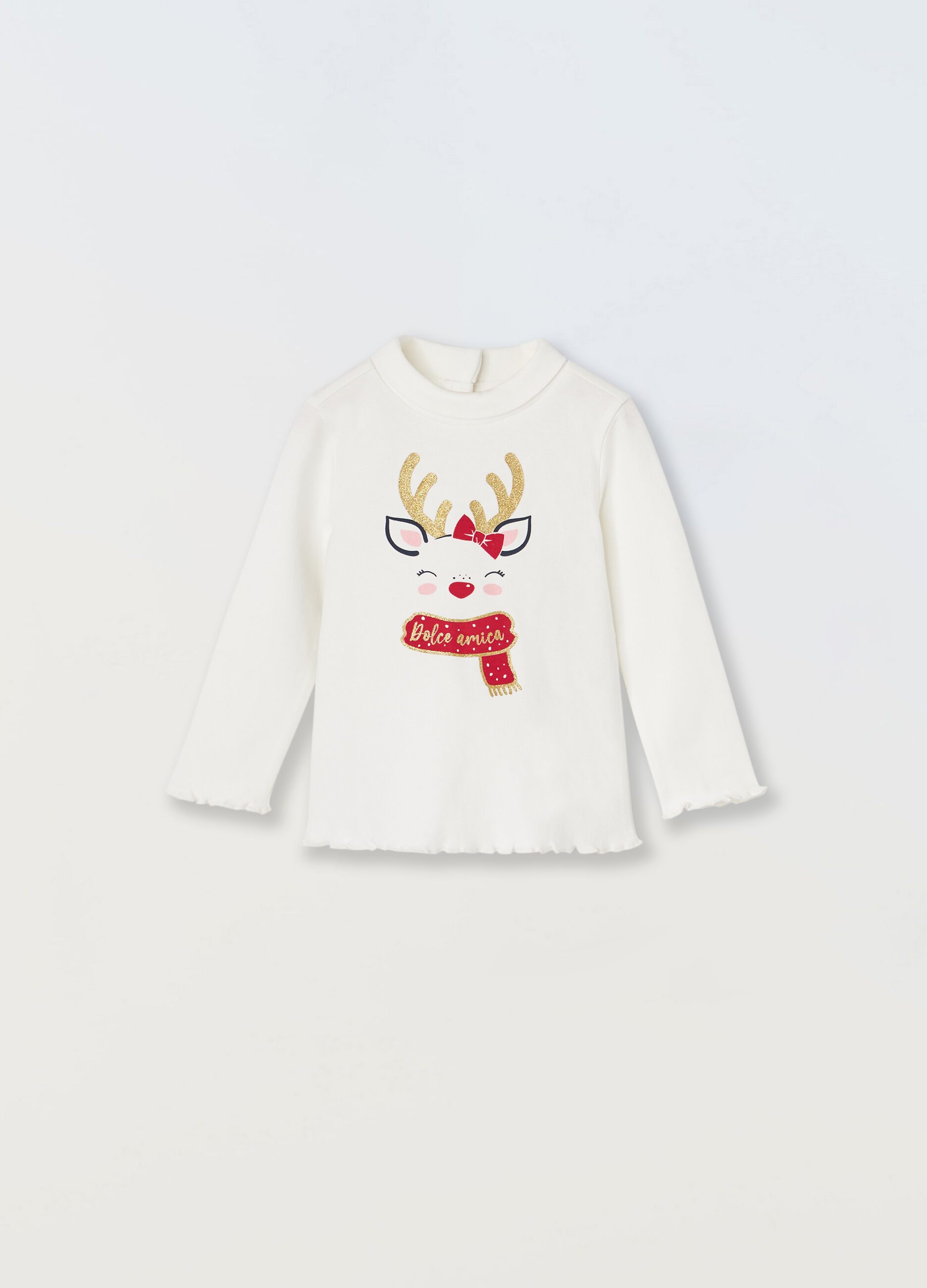 T-shirt in interlock di puro cotone neonata_0