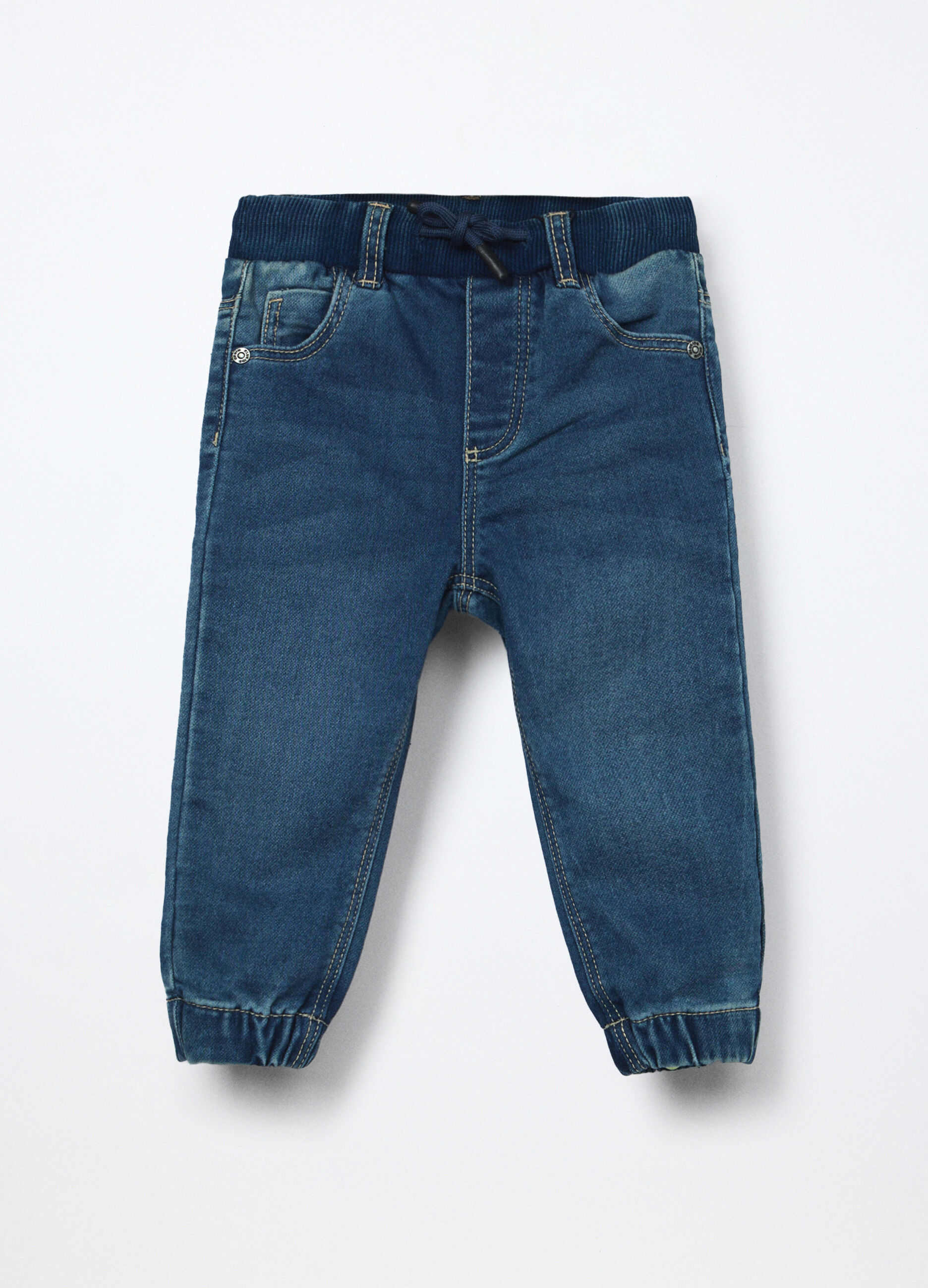 Jogger in denim misto cotone neonato_0