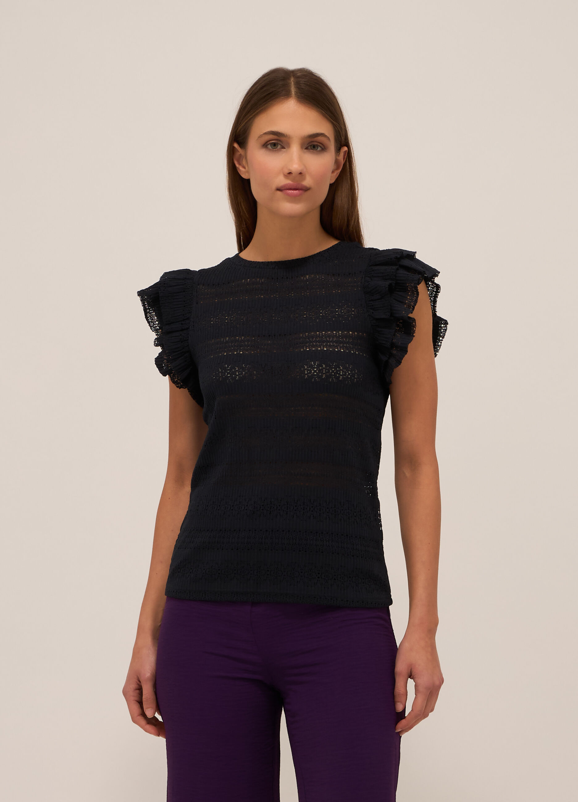 Top con maniche ad aletta donna_0