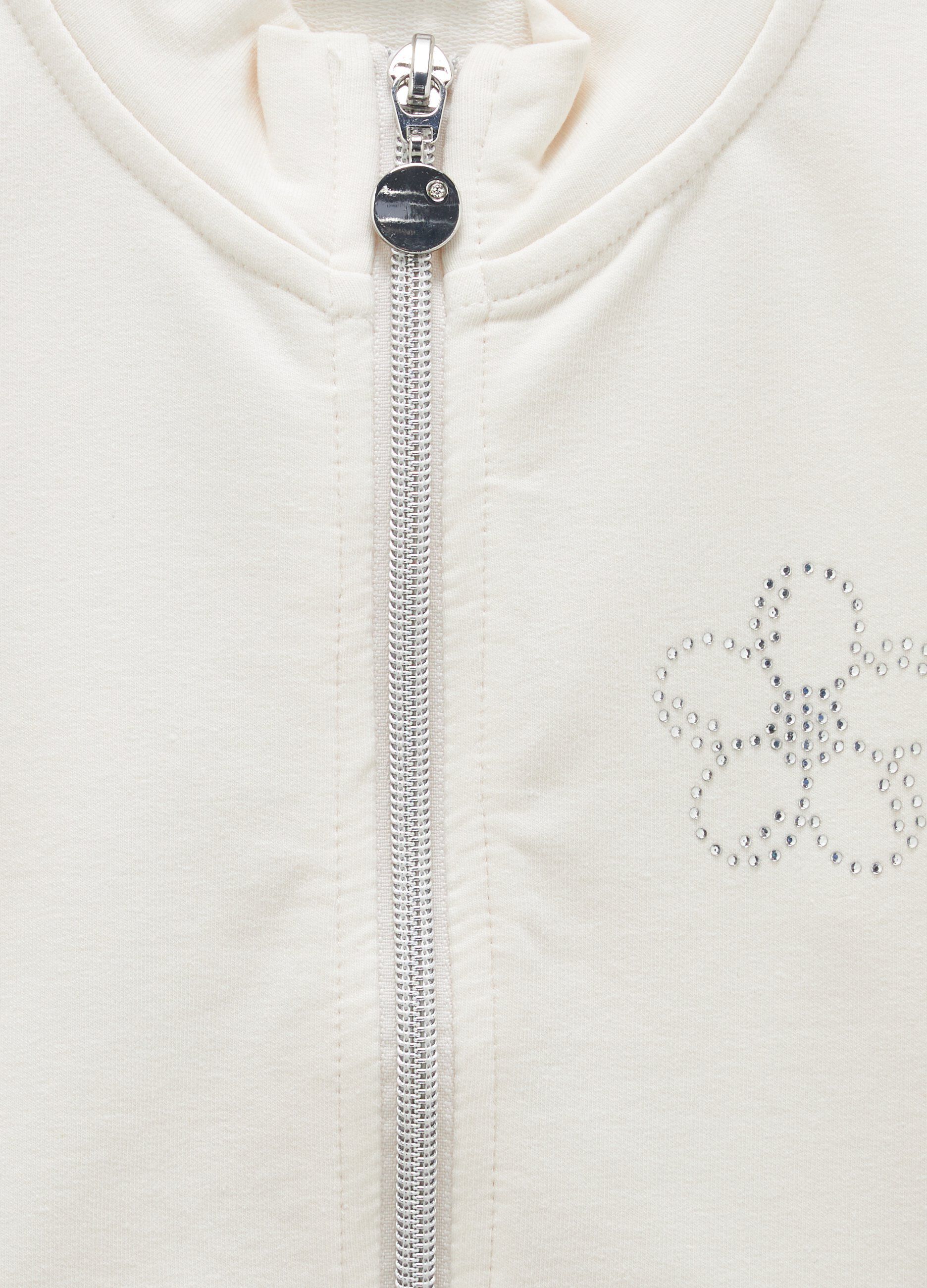 Felpa full-zip in cotone stretch bambina_1