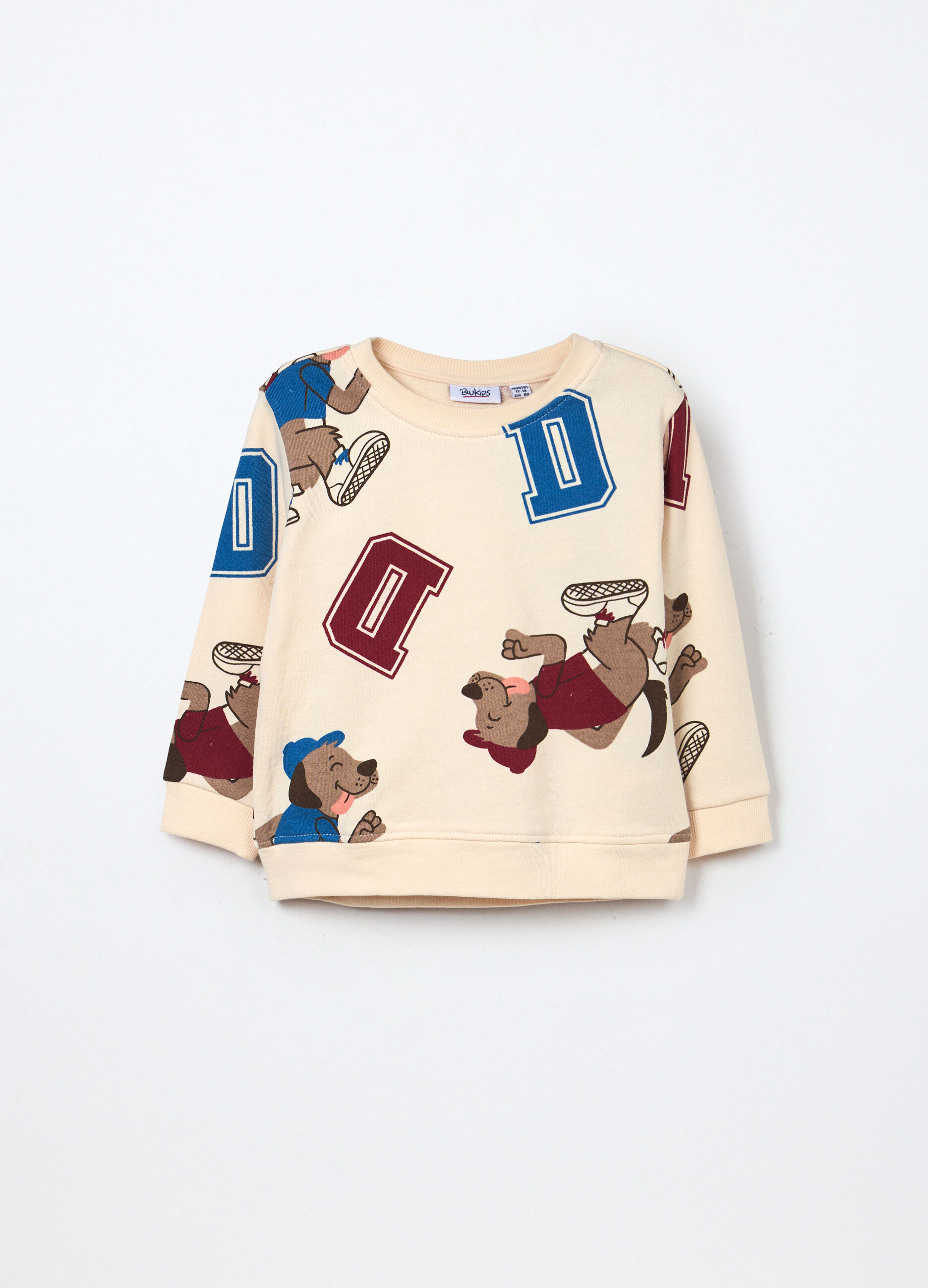 Felpa in french terry di puro cotone neonato_0