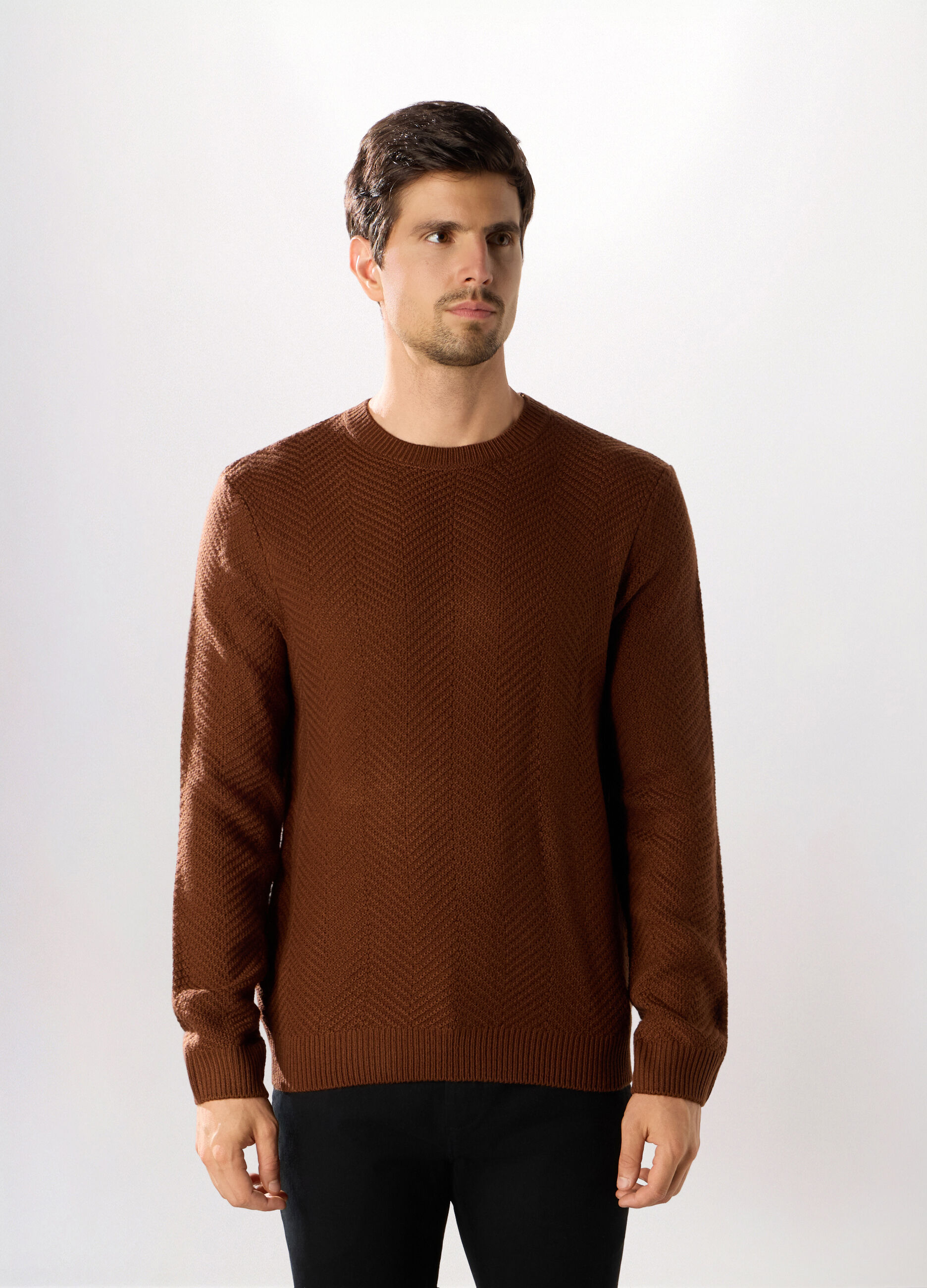 Maglione girocollo chevron uomo_0