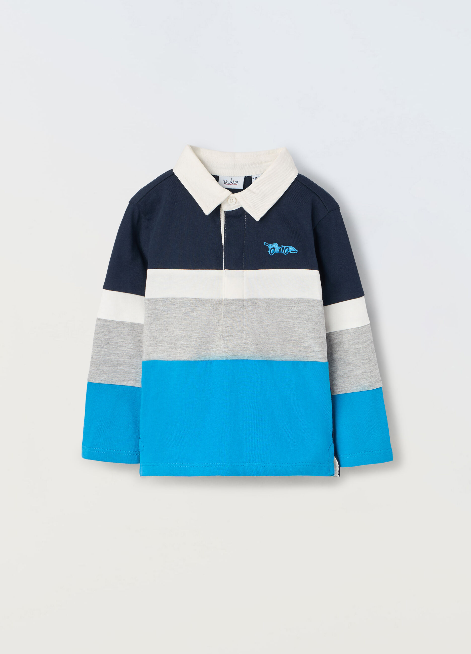 Polo rigata in puro cotone neonato_0