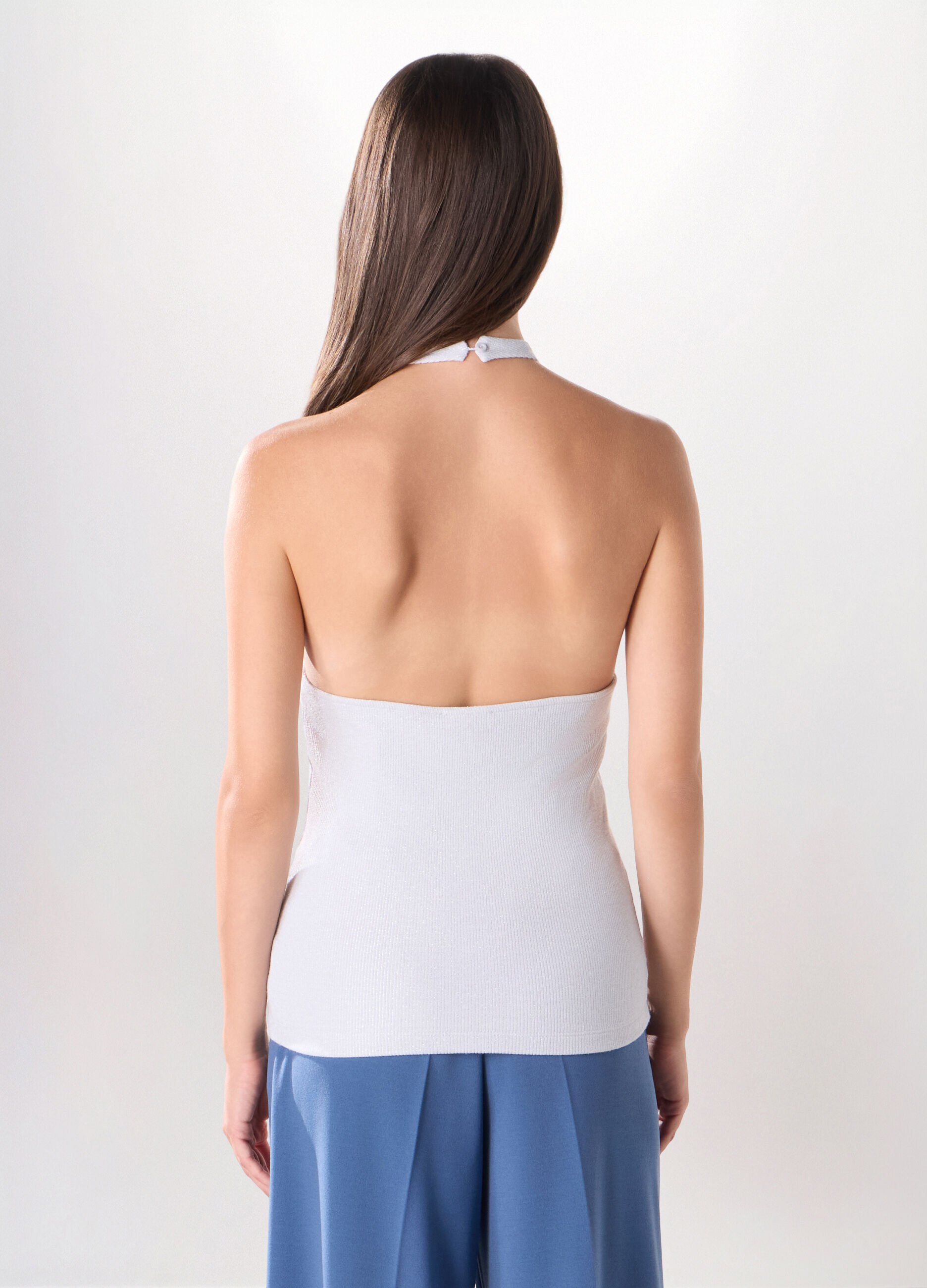 Top misto viscosa con filo lurex donna_1