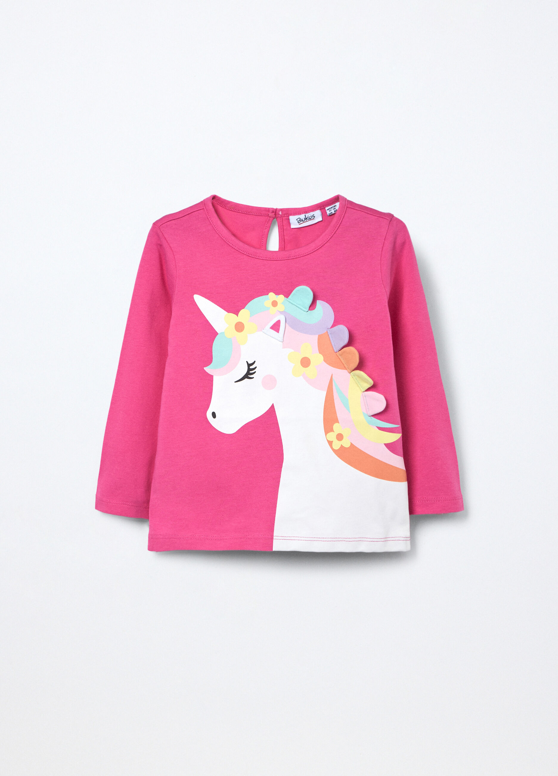 T-shirt in jersey di cotone stretch neonata_0