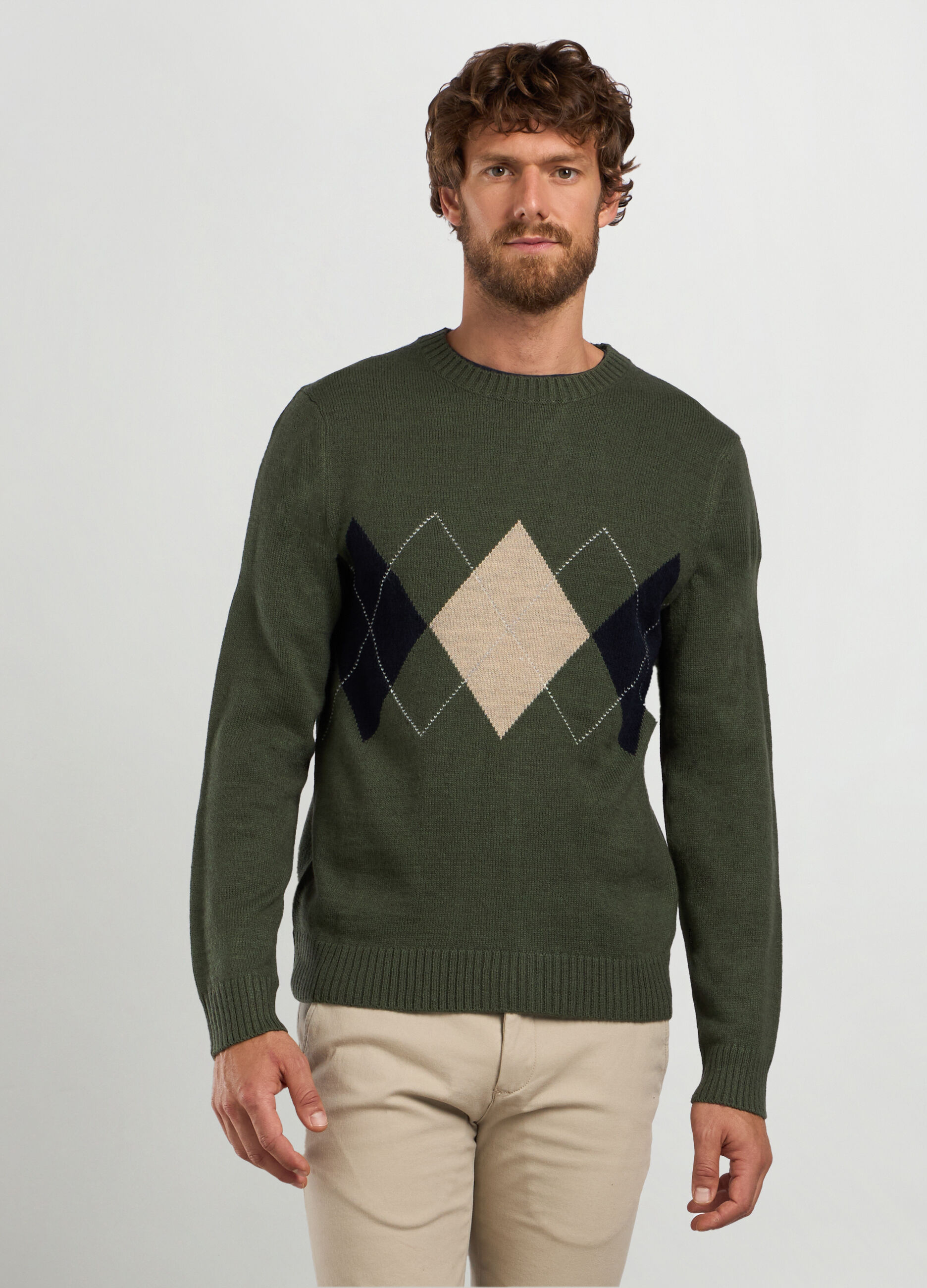 Maglione girocollo maglia rasata uomo_0
