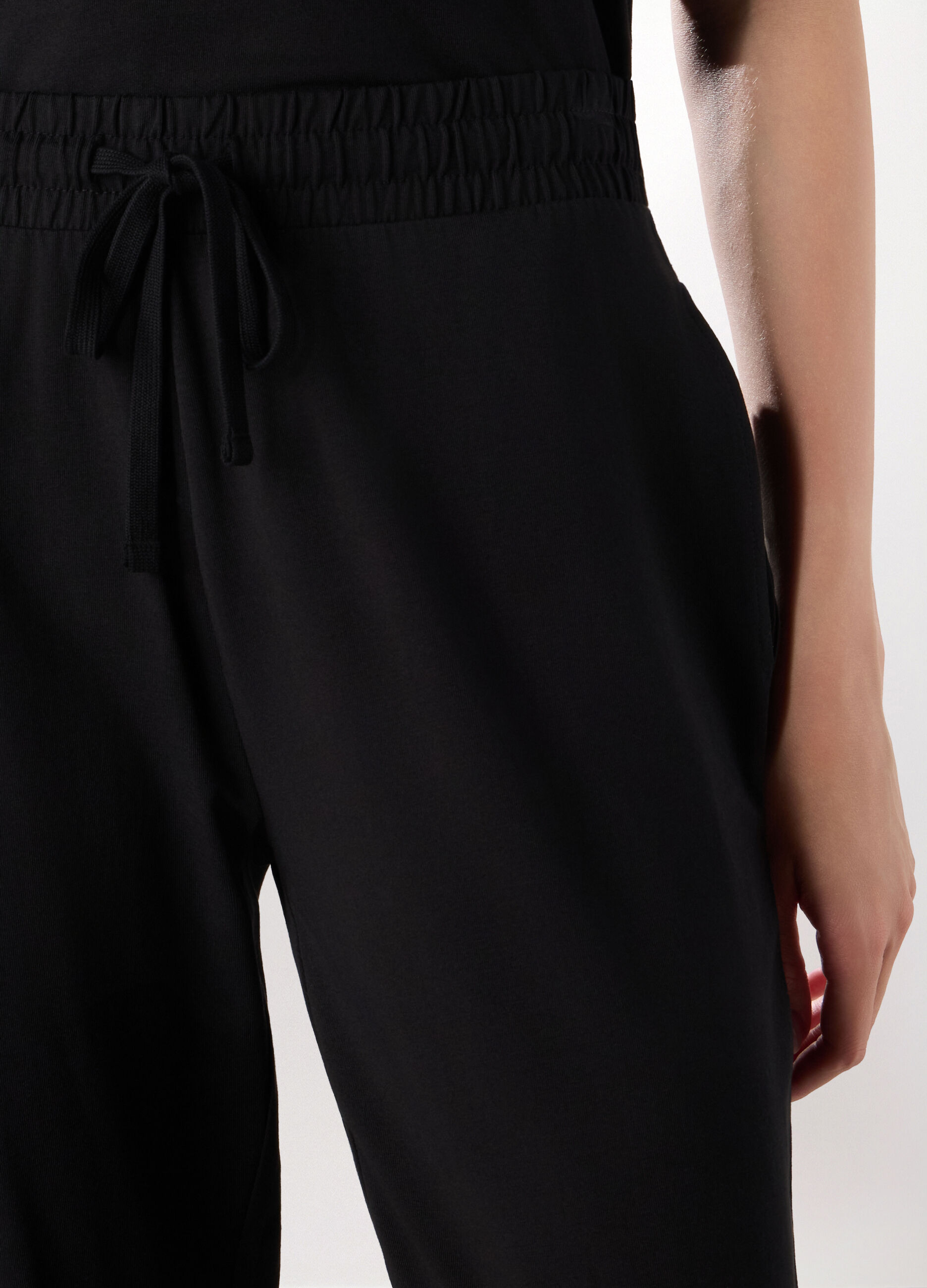 Jogger in jersey di cotone stretch donna_2