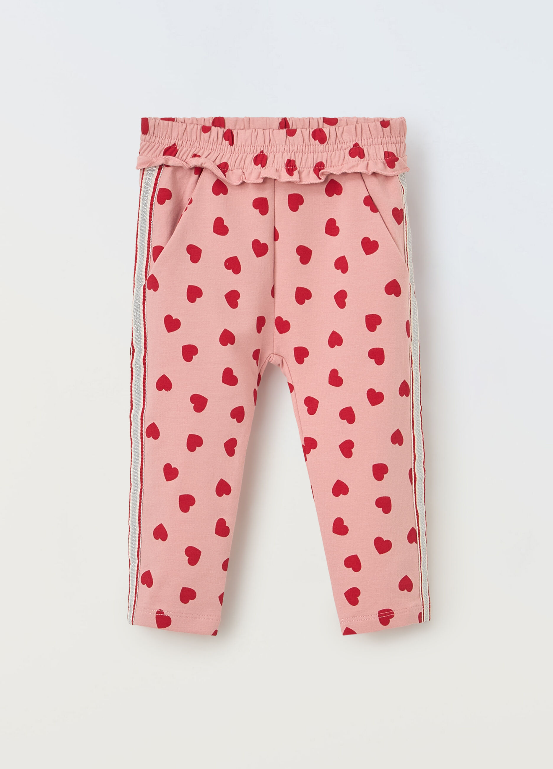 Pantaloni in cotone stretch neonata_0