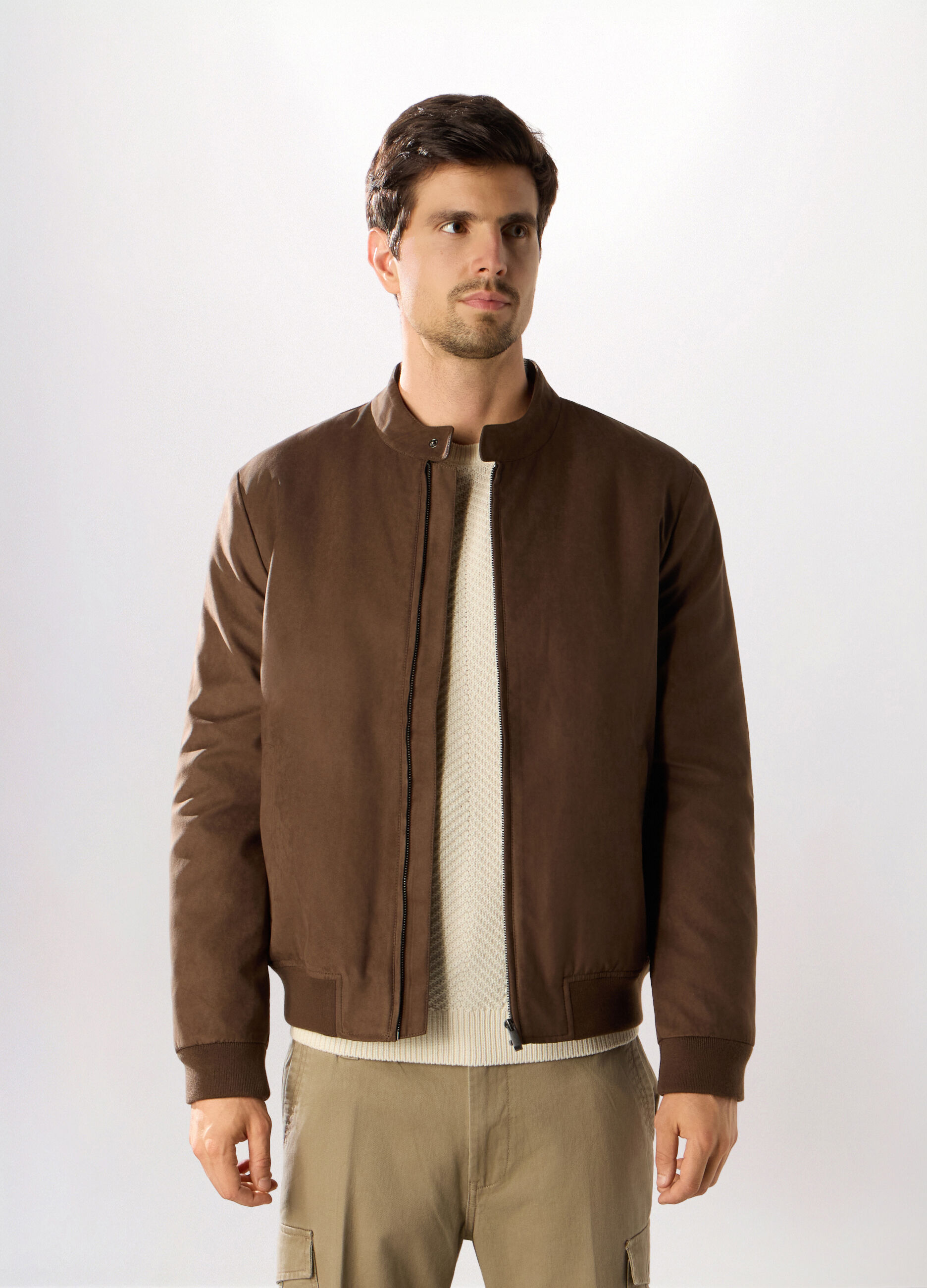 Giacca biker in suede ECOpelle uomo_0