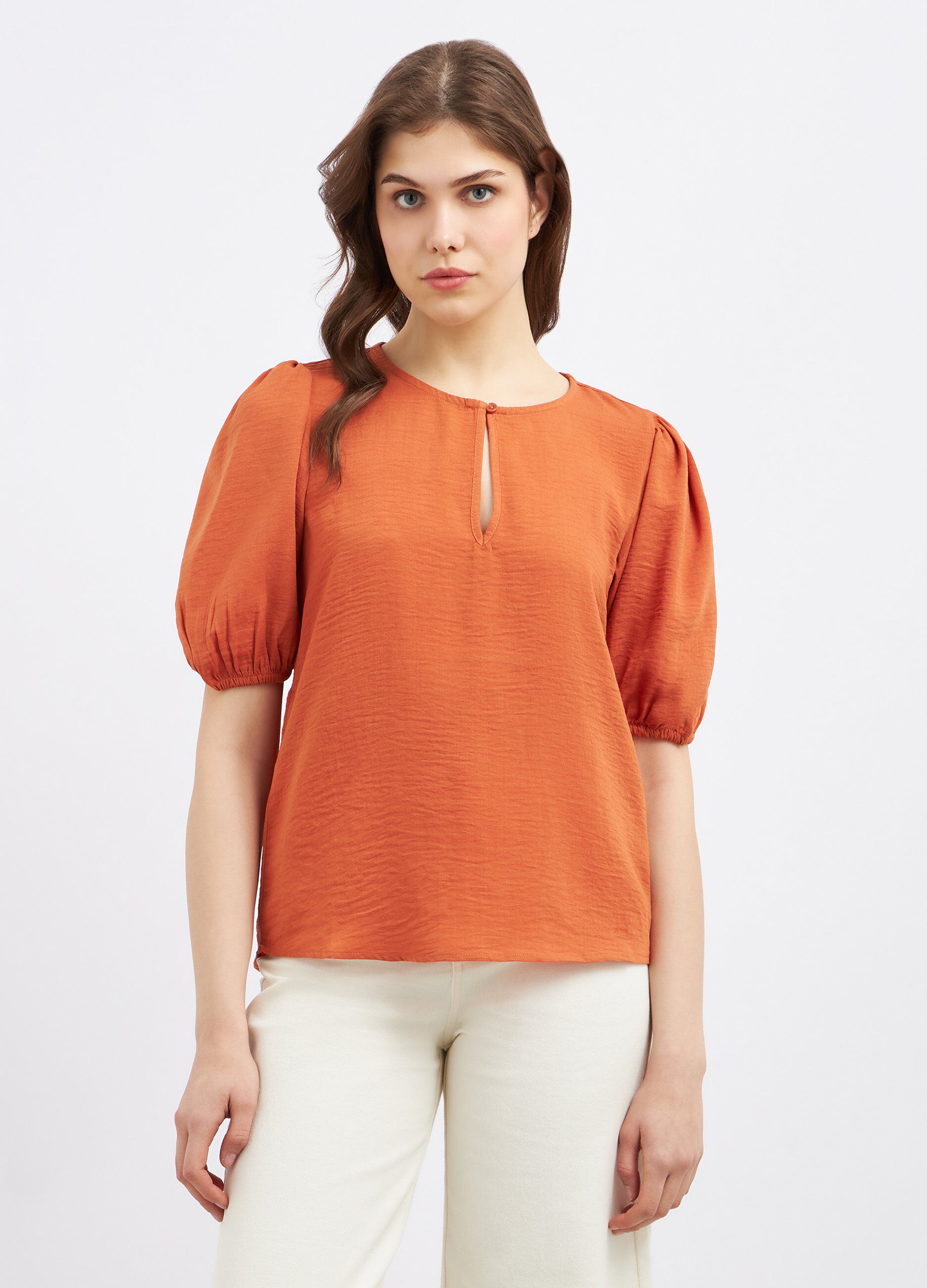Blusa con maniche a palloncino donna_0