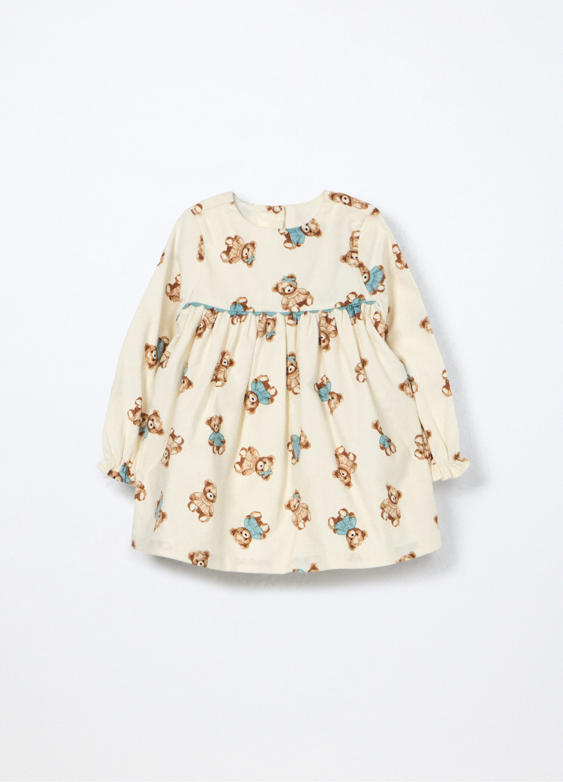 Vestito in costina di puro cotone neonata_0