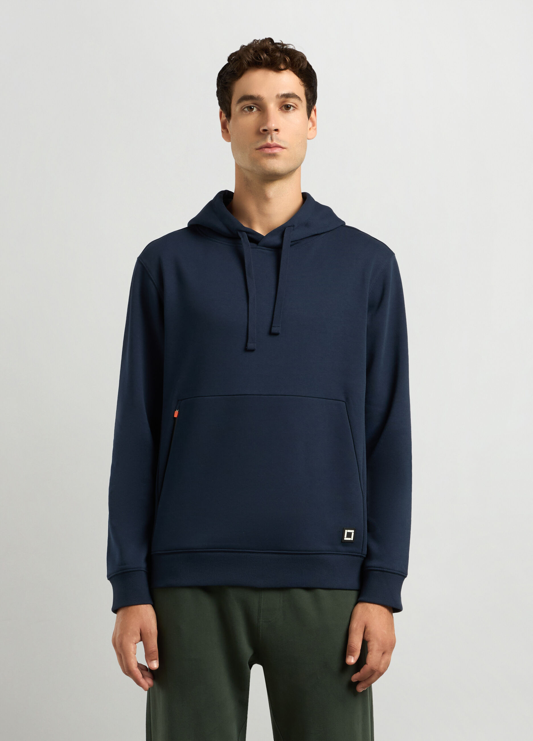 Felpa con cappuccio in misto cotone uomo_0