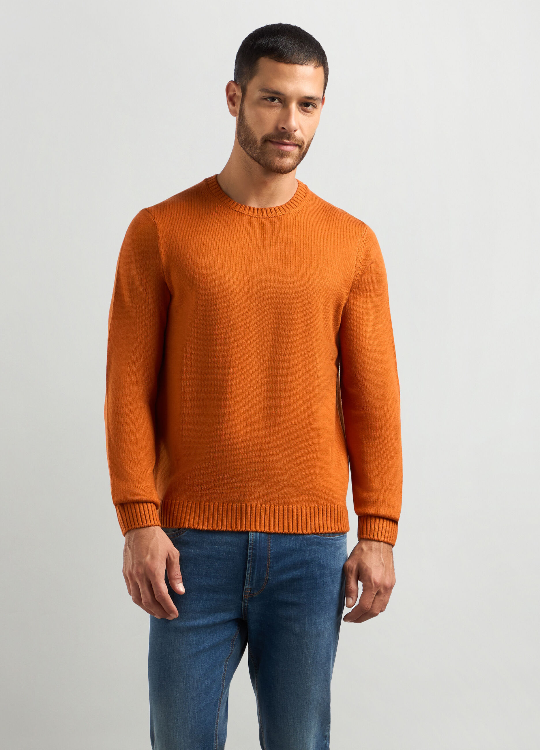 Maglione girocollo maglia rasata uomo_0