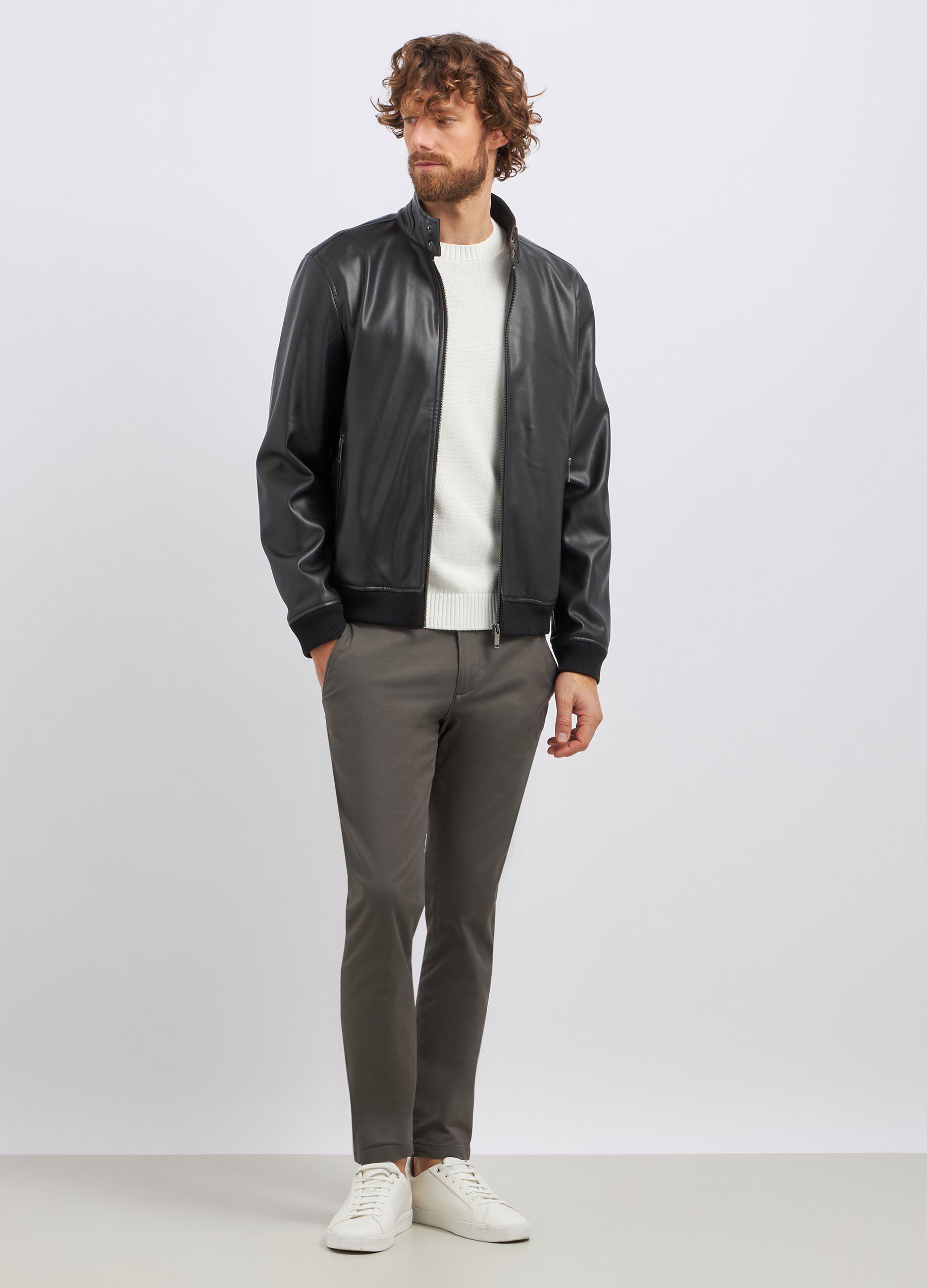 Giacca in eco pelle uomo_0