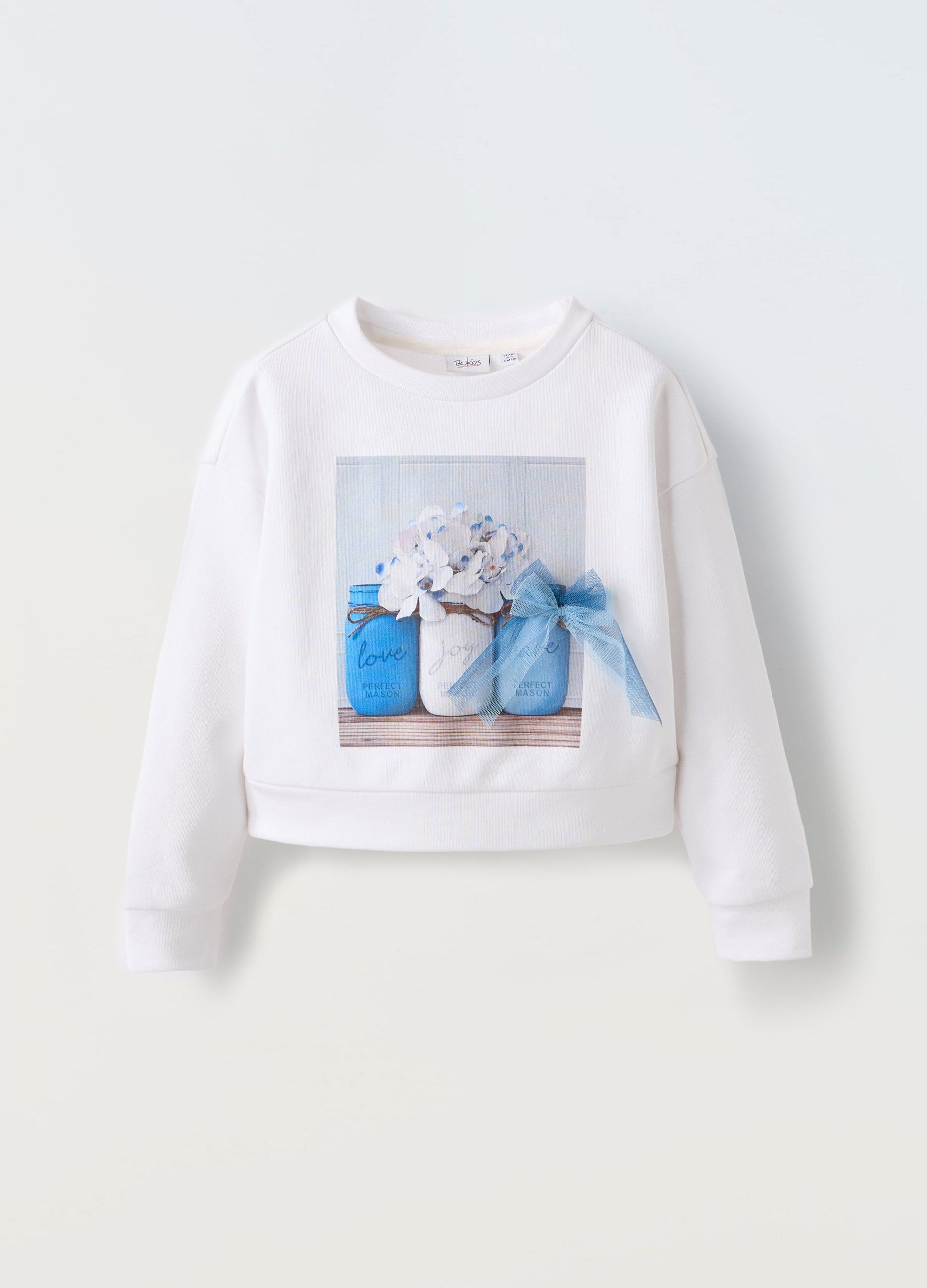 Felpa in misto cotone con applicazioni bambina_0