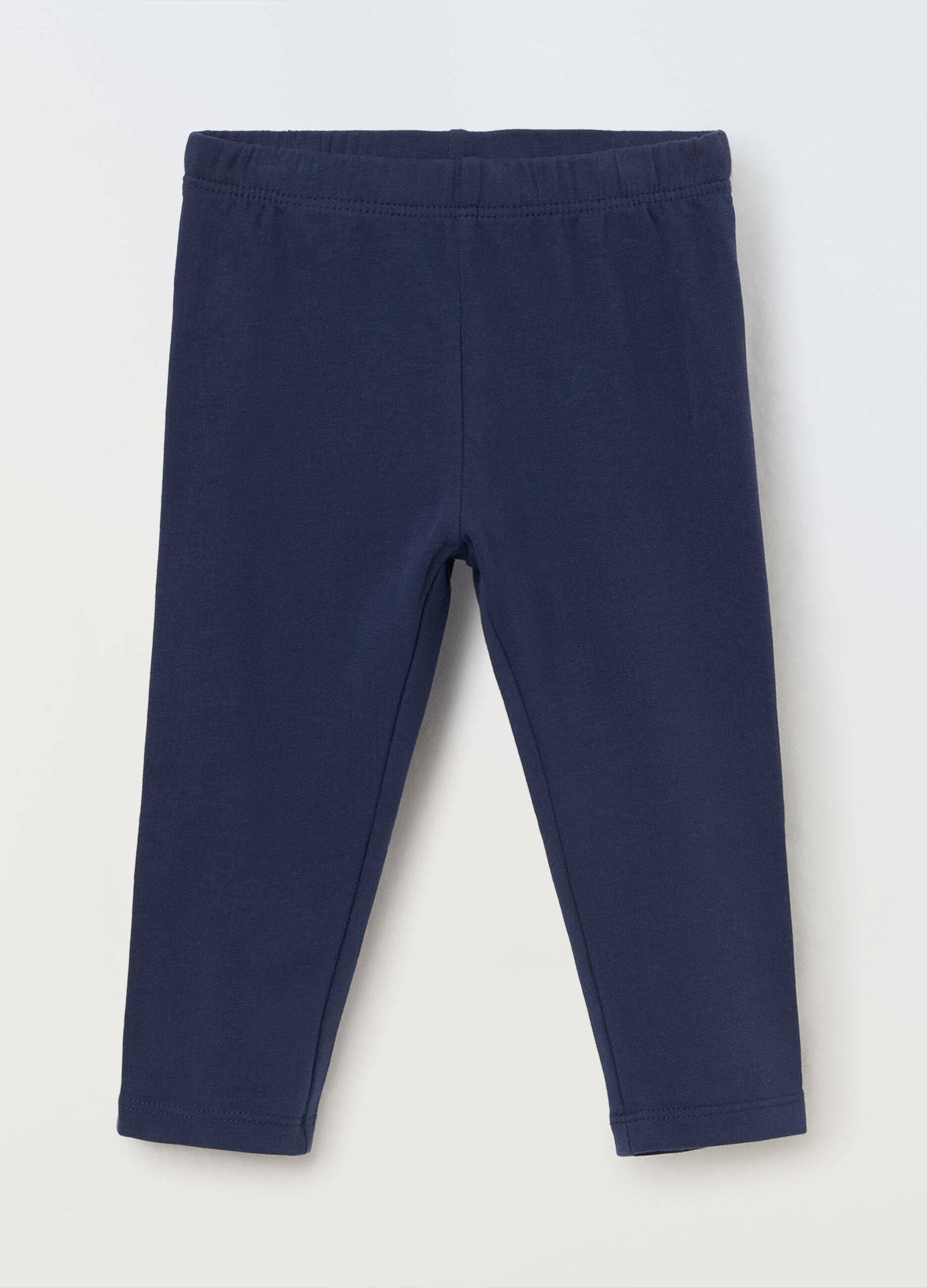 Leggings in fleece di cotone stretch neonata_0
