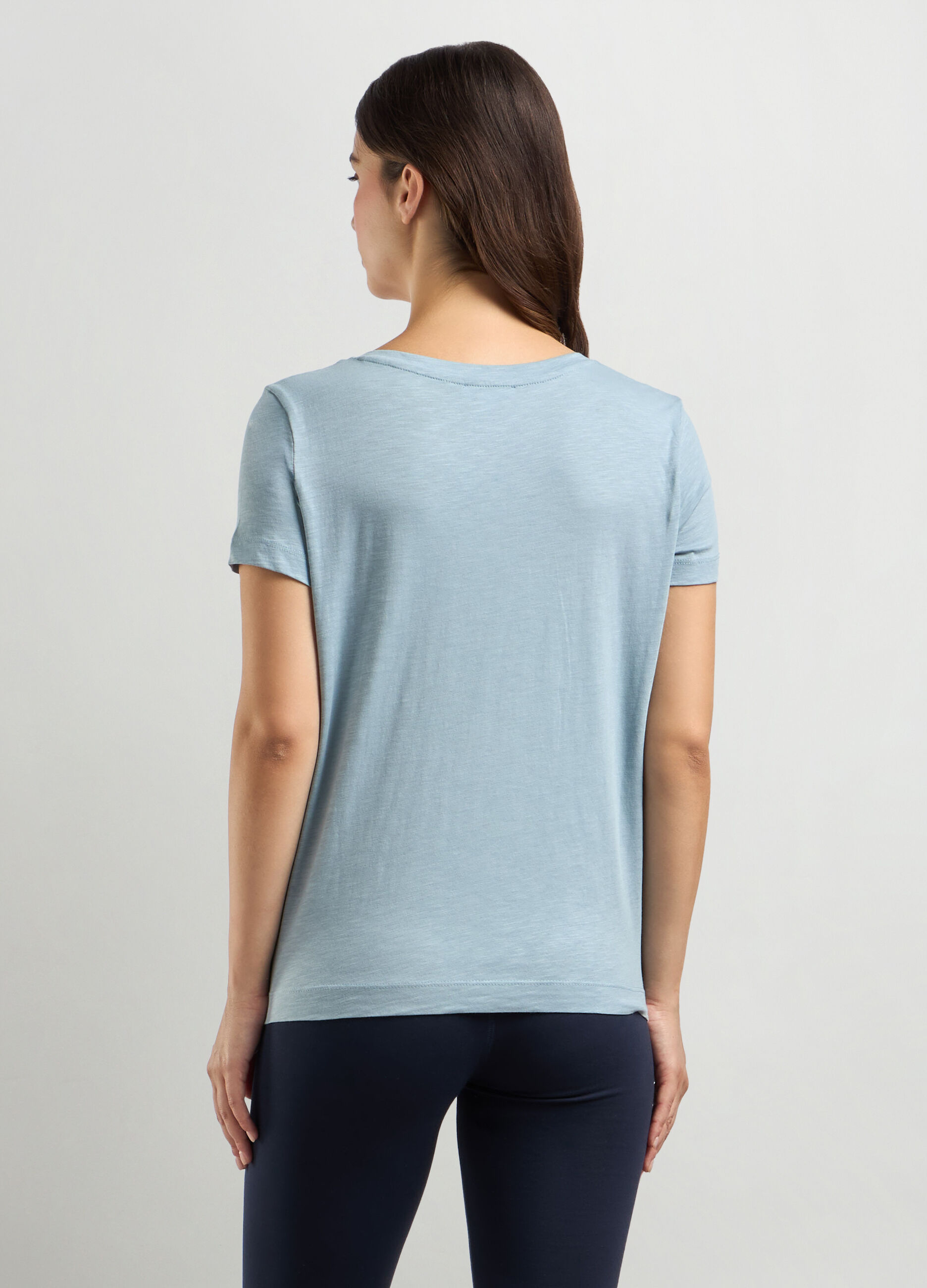 T-shirt in jersey di puro cotone donna_2