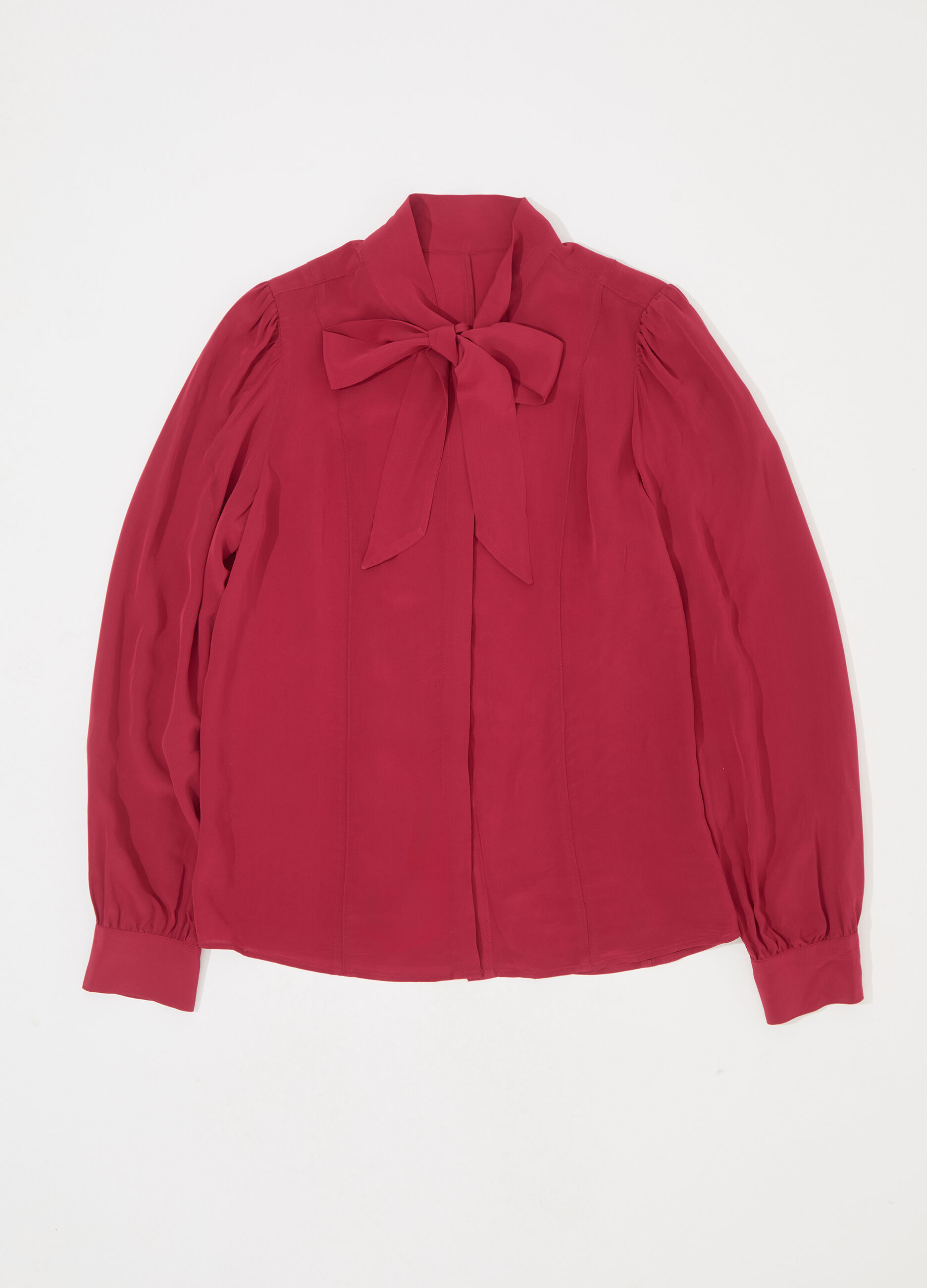 Blusa crêpe a maniche lunghe donna_4