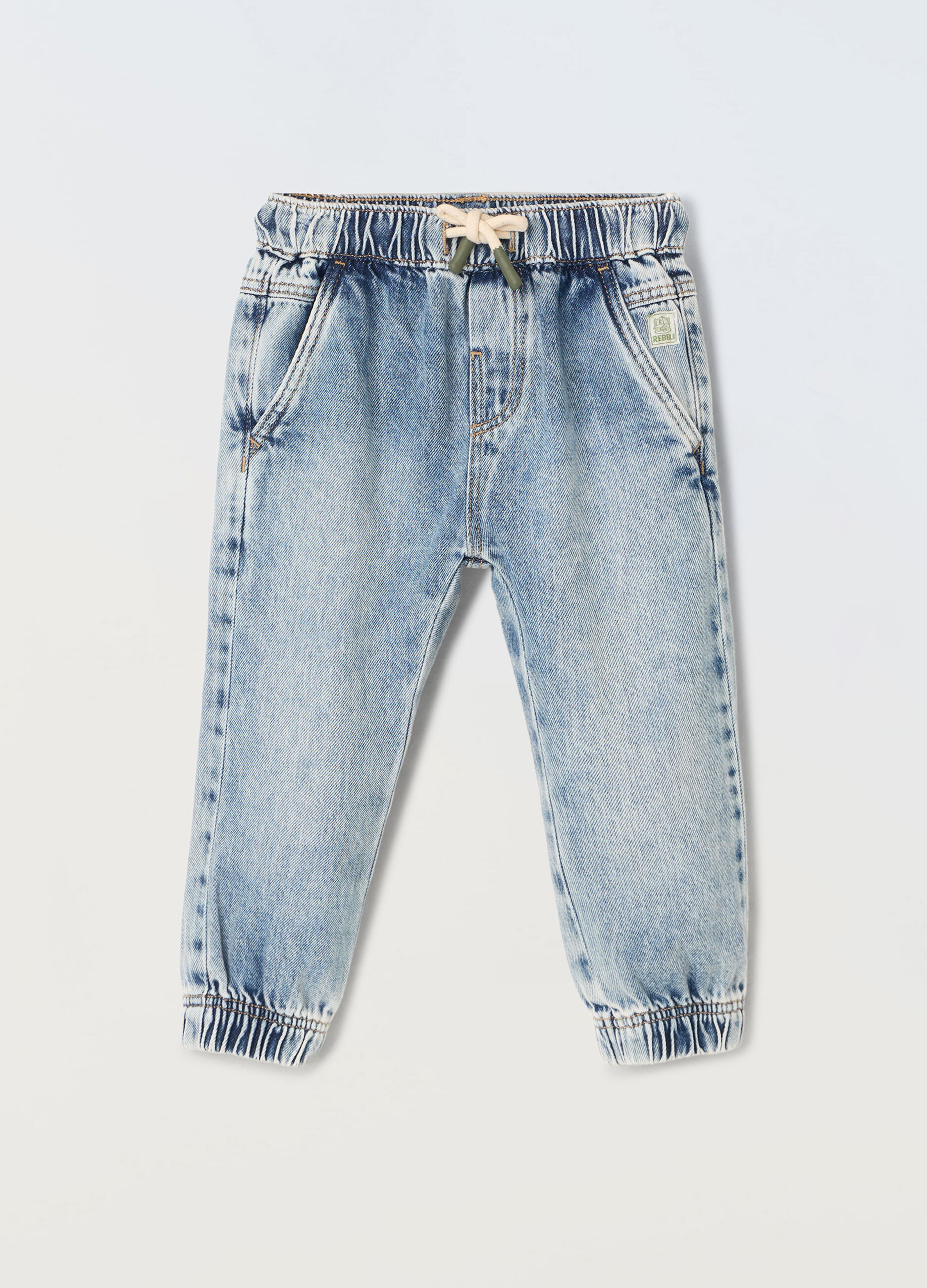 Joggers in denim neonato_0